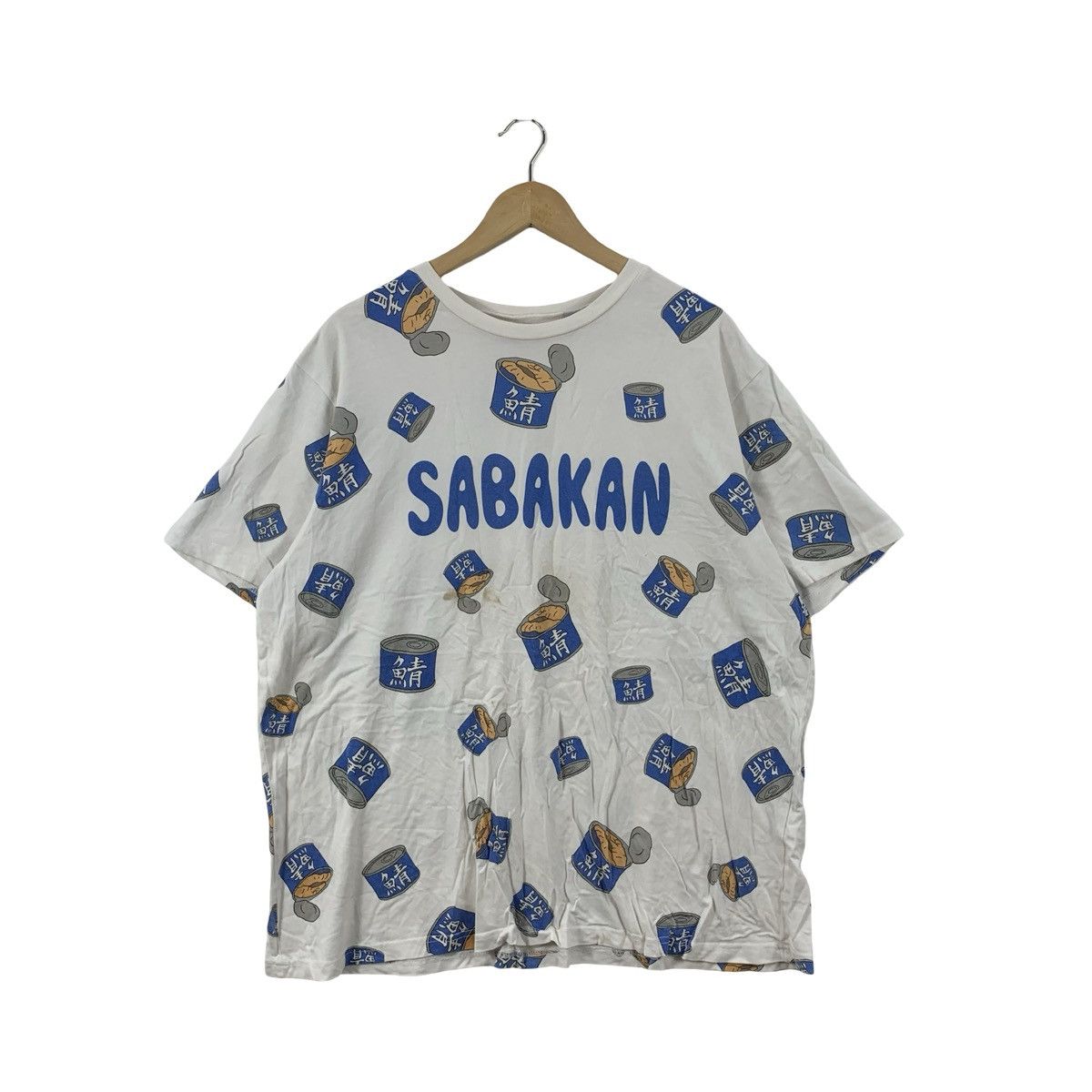 Vintage Vintage SABAKAN All Over Print Tee Japanese Canned Fish Size US XXL / EU 58 / 5 - 1 Thumbnail