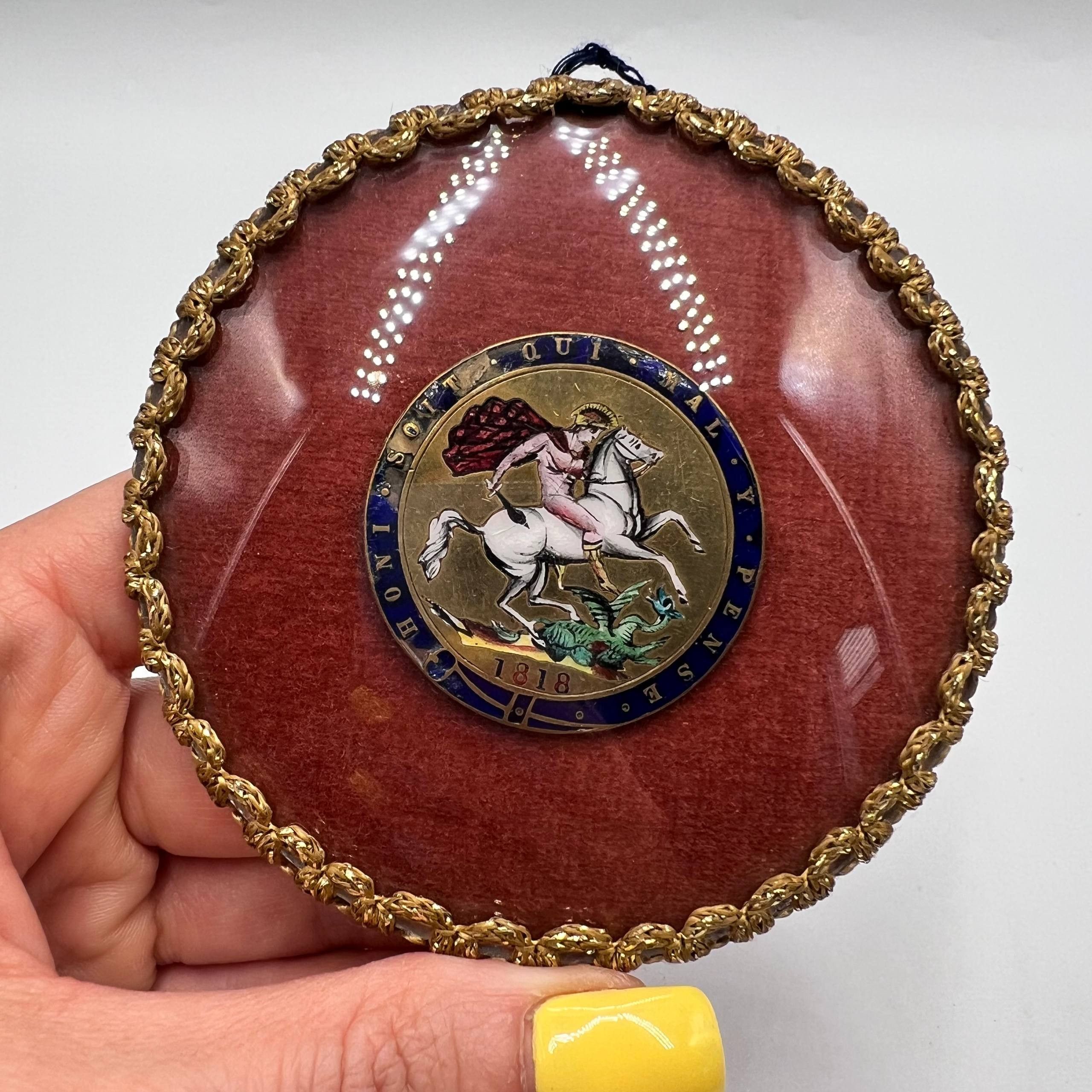 Vintage 1818 George III Antique Coin Brooch St. George Size ONE SIZE - 1 Thumbnail