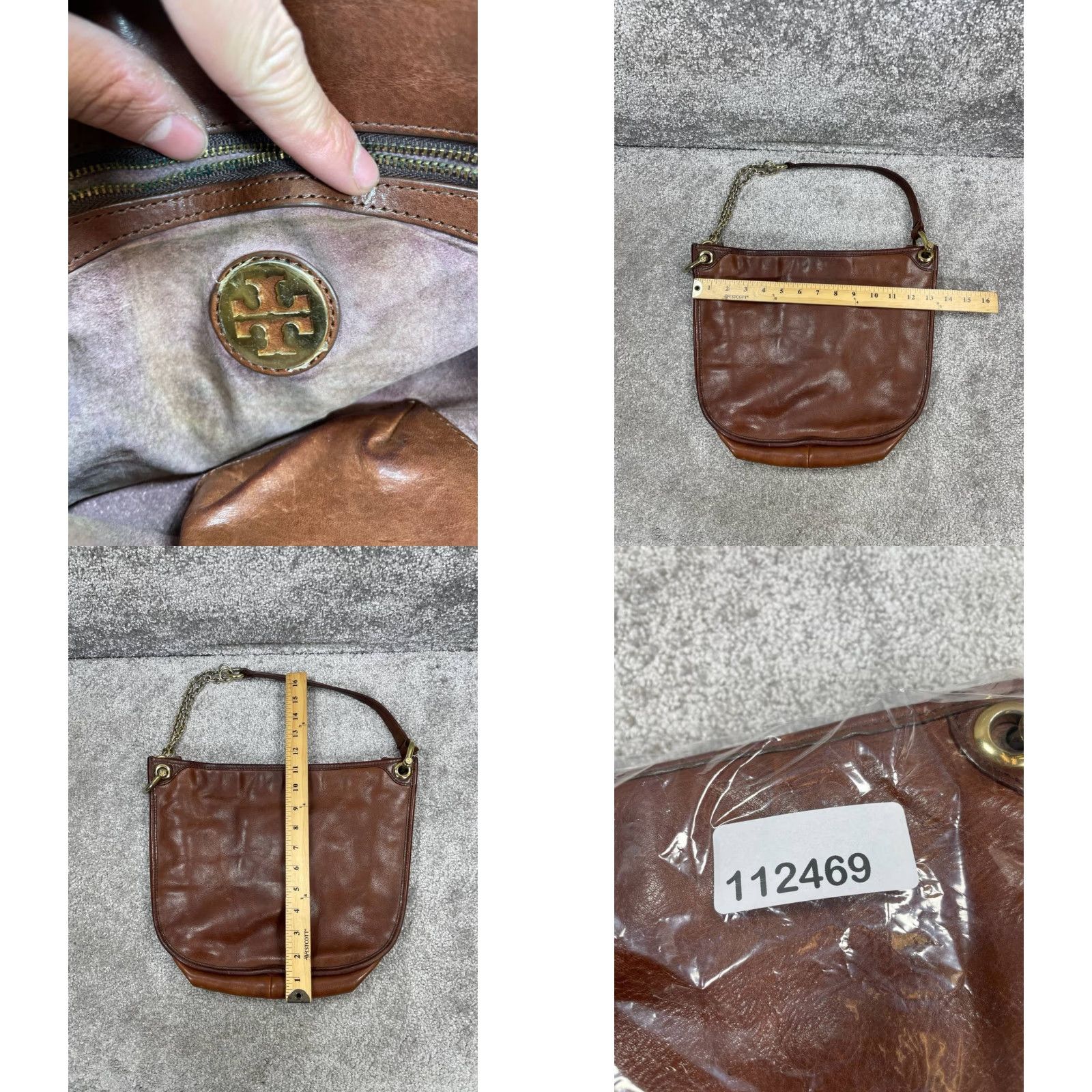 Tory Burch VINTAGE Tory Burch Bags Womens Brown Leather Inner Zipper Pocket Chain Strap Shoulder Size ONE SIZE - 8 Thumbnail