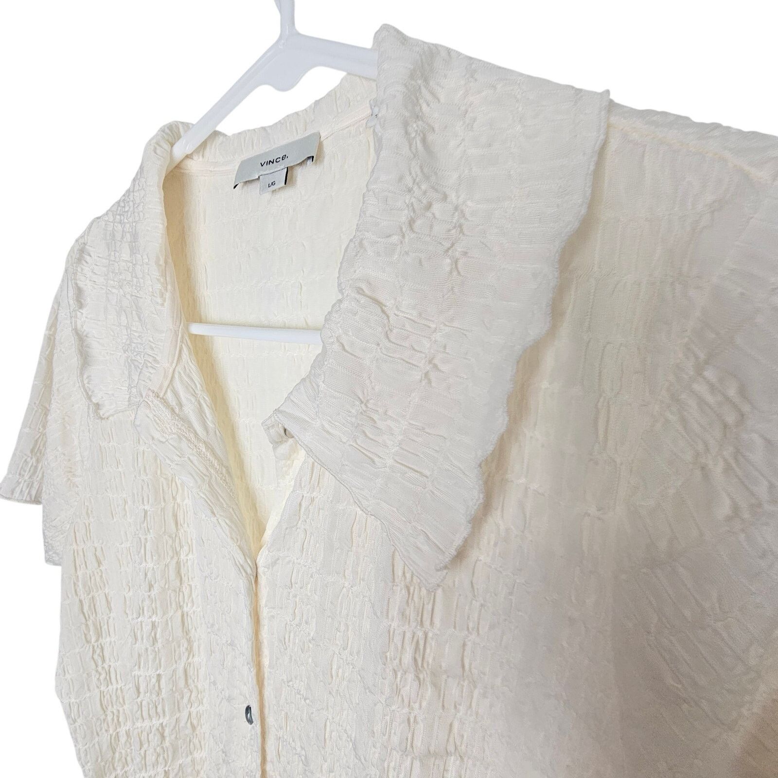 Vince Vince Ruched Striped Button Shirt L Designer MInimalist Size L / US 10 / IT 46 - 6 Thumbnail