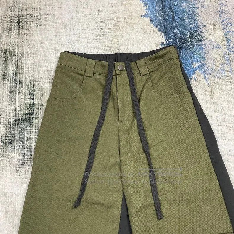 Japanese Brand Soi Reset Women's Green Patchwork Casual Pants. Size 26" / US 2 / IT 38 - 2 Thumbnail
