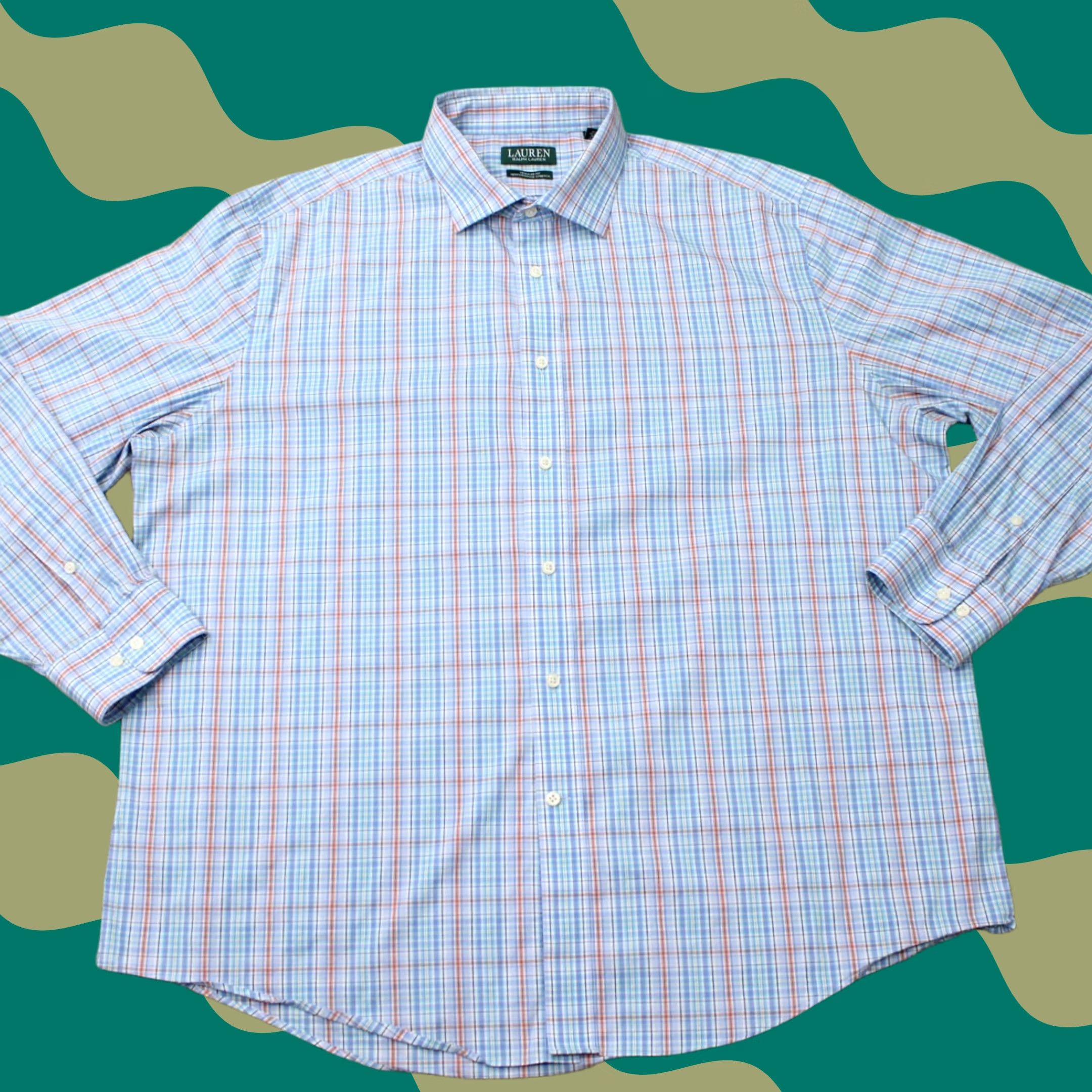 Ralph Lauren LAUREN Ralph Lauren Shirt Men 18, 34/35 Blue Regular Fit Performance Stretch L/S Shirt Mens 18 Blue 70% Cotton 26% Nylon 4% Elastane Size US XXL / EU 58 / 5 - 1 Thumbnail