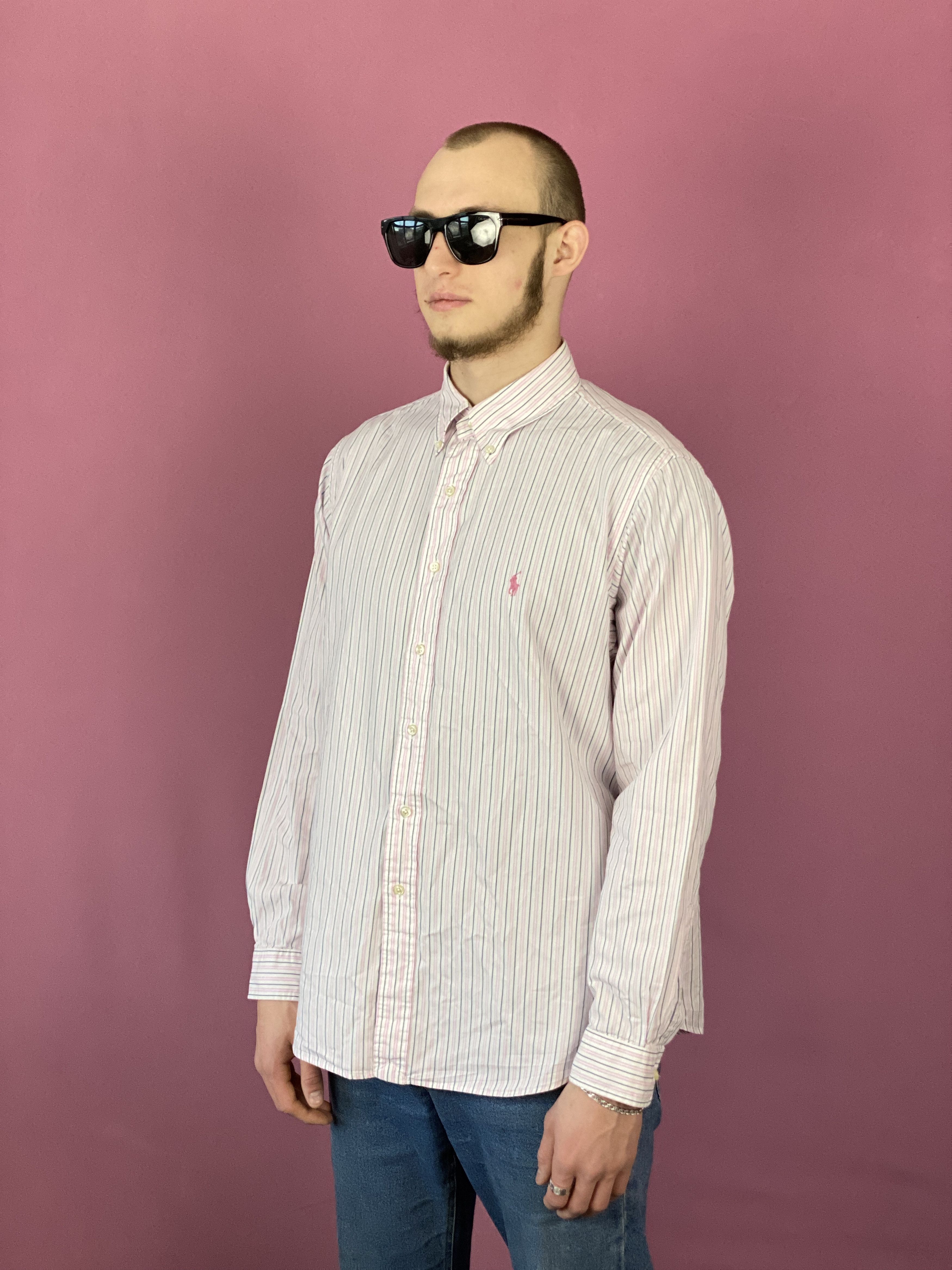 Polo Ralph Lauren × Vintage Polo Ralph Lauren Vintage Men's Striped Shirt - L Size US L / EU 52-54 / 3 - 2 Thumbnail