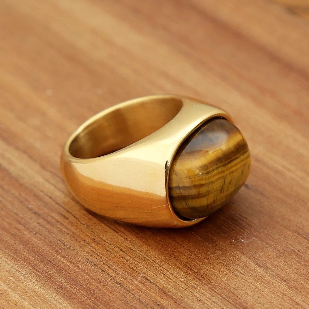 Other Tiger Eye Brown Stone Ring Size ONE SIZE - 3 Thumbnail
