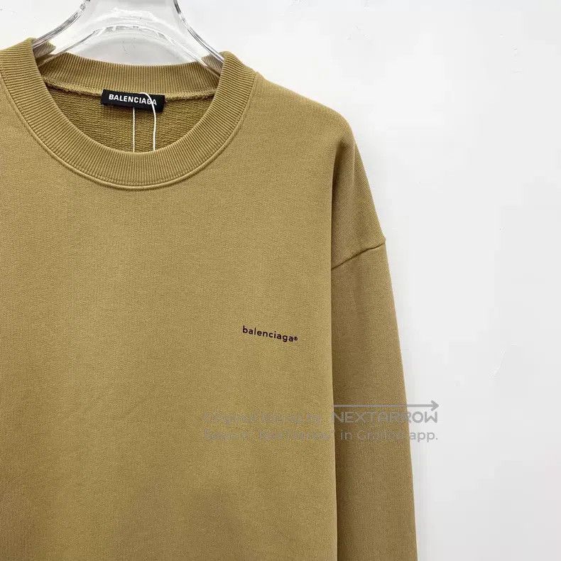 Balenciaga Balenciaga Brown Logo Letter Embroidered Cotton Round Neck Size US M / EU 48-50 / 2 - 3 Thumbnail