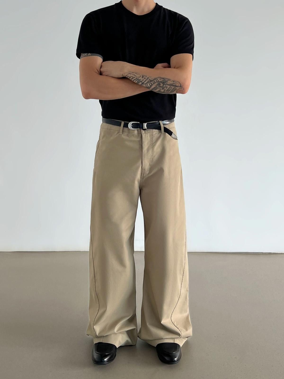 Vintage Wide-Leg Beige Loose Pants Size US 32 / EU 48 - 4 Thumbnail