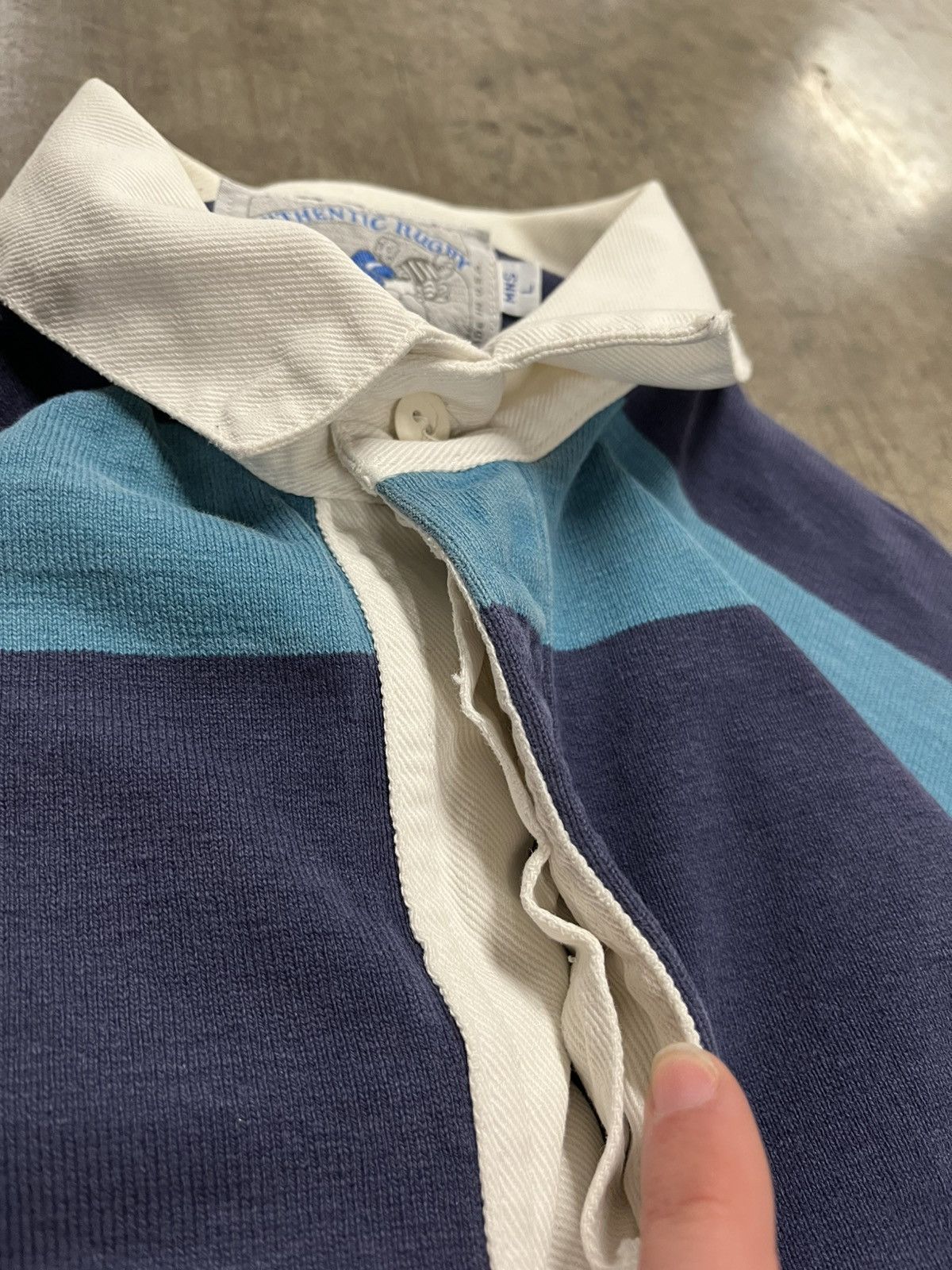 Polo Ralph Lauren × Vintage Rugby stripped vintage lands end polo style preppy hype rare Size US L / EU 52-54 / 3 - 8 Thumbnail
