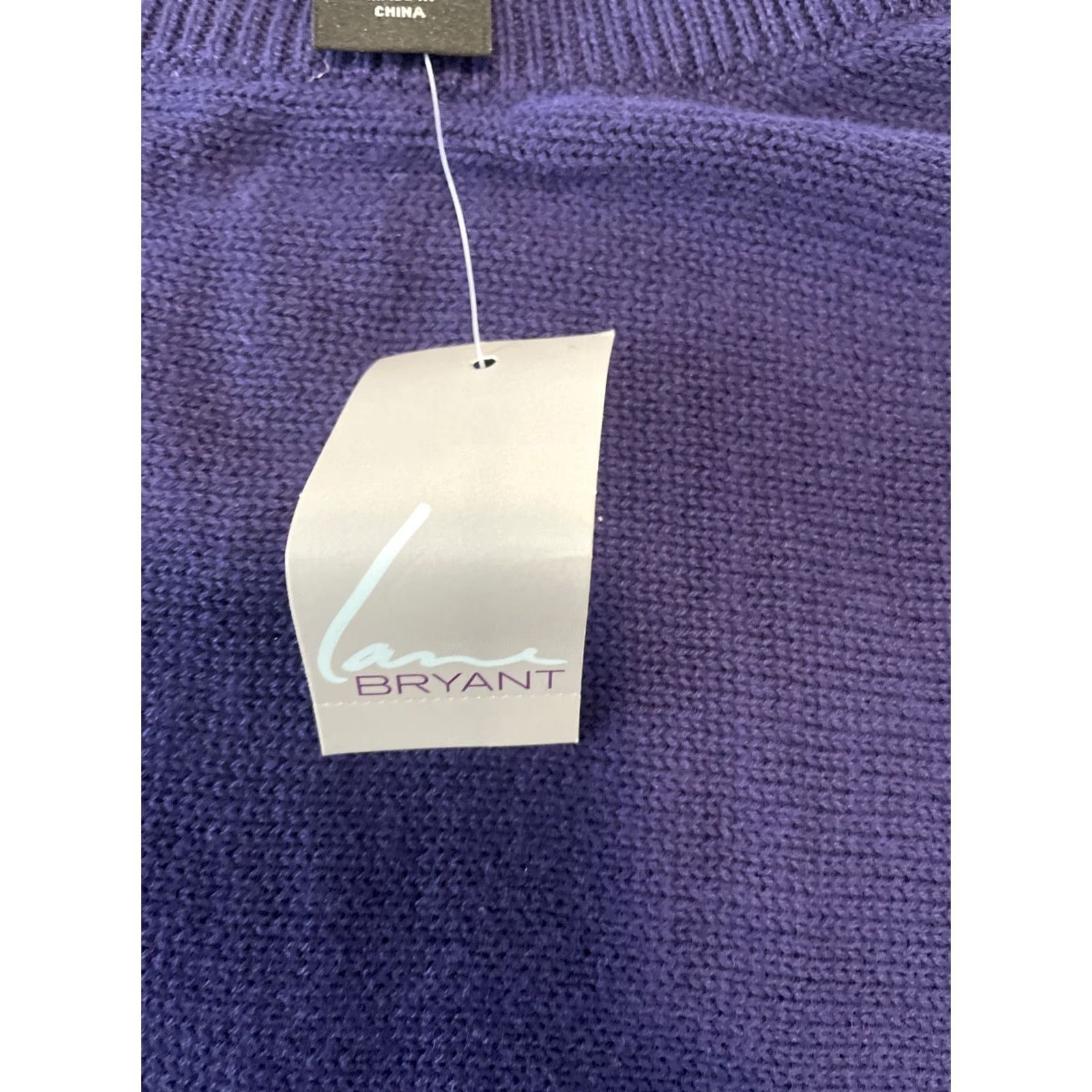 Vintage Lane Bryant Women’s Purple 1/2 Zip Crew Neck Pullover Sweater Size 22/24 Pull Over Knit Long Sleeve Casual Travel Regular Size 3XL / US 20-22 - 5 Thumbnail
