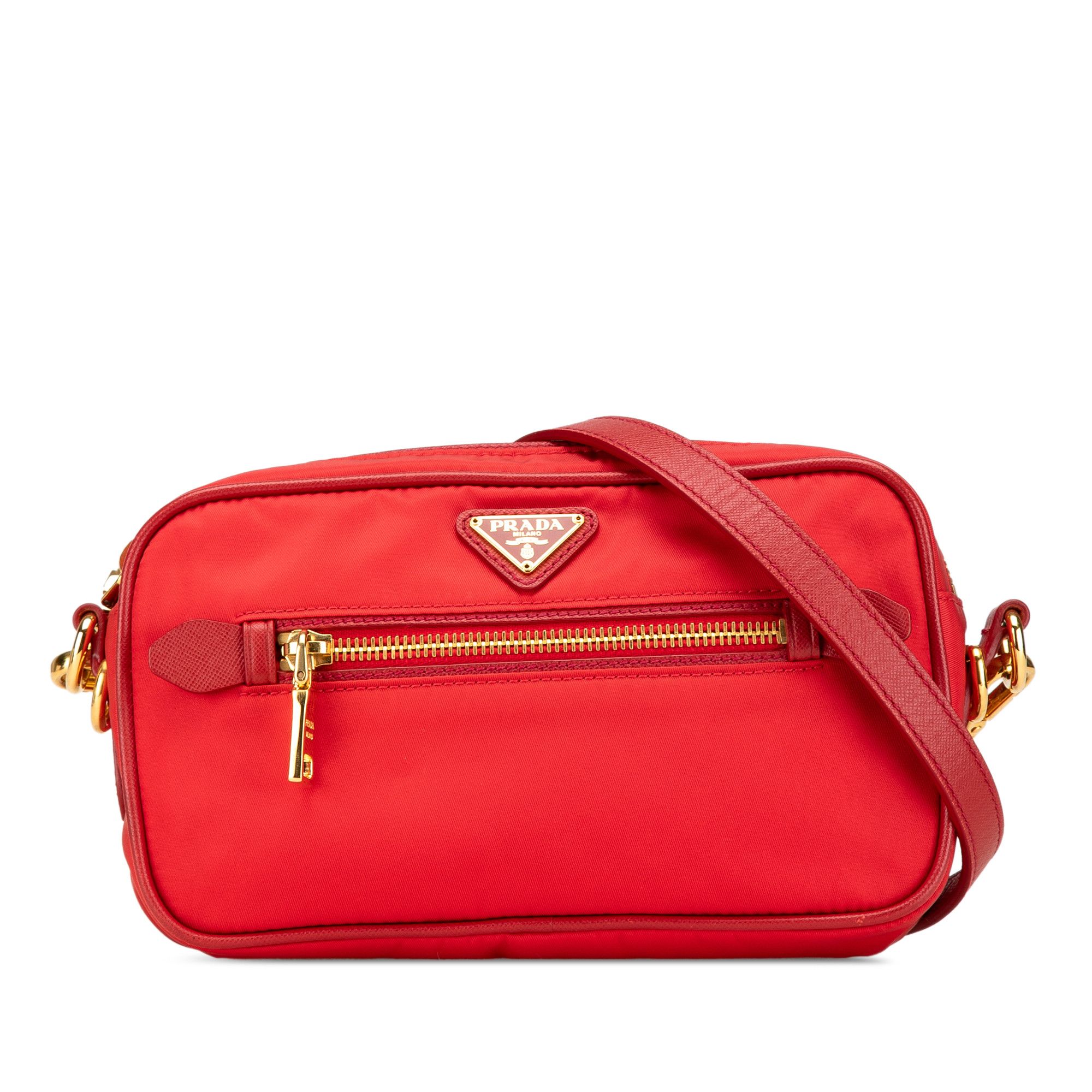 Prada Tessuto Camera Bag in Red, Women's
