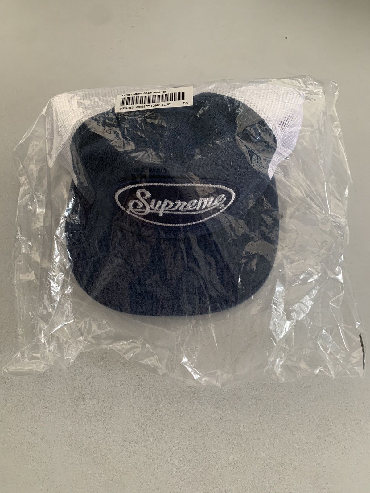 Supreme Supreme Terry Mesh Back 6-Panel Blue IN HAND! | Grailed