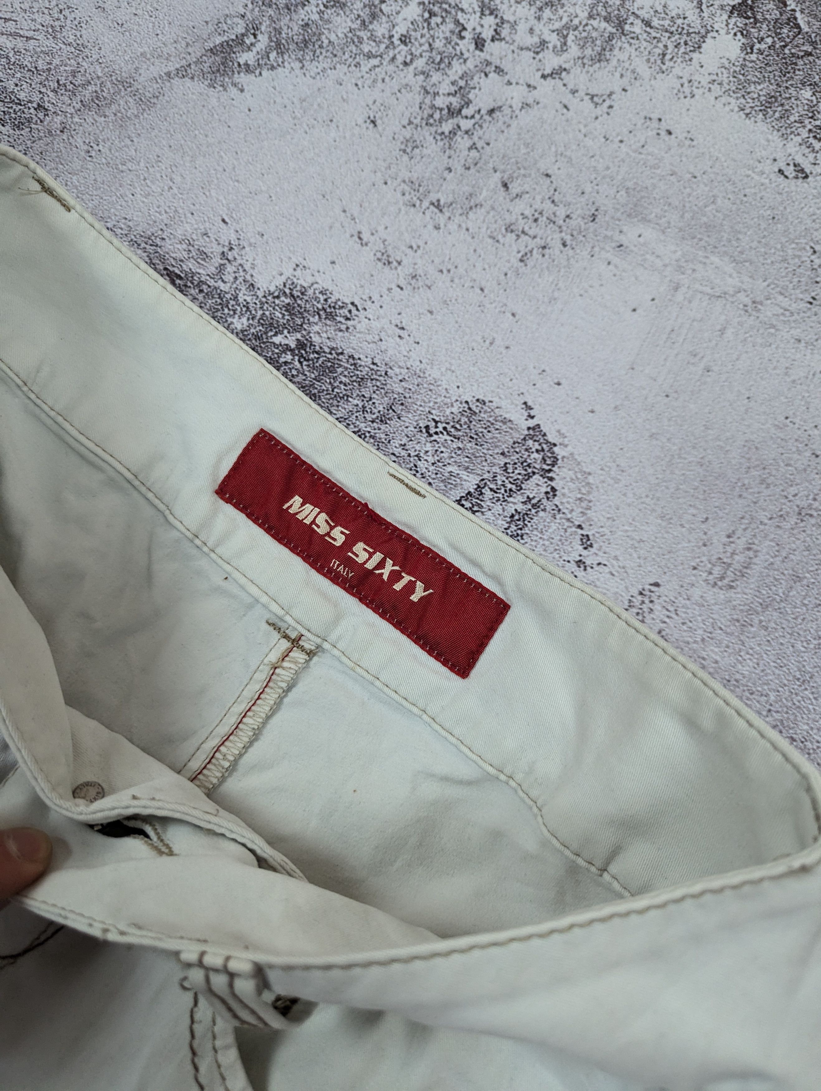 Miss Sixty Miss Sixty Y2K White Avant Garde Jeans W30 L33 Size 30" / US 8 / IT 44 - 8 Thumbnail