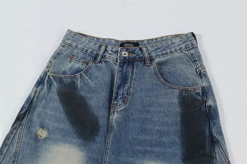 VIBE Street fashion punk patchwork ripped wide-leg jeans y2k Size US 32 / EU 48 - 4 Thumbnail