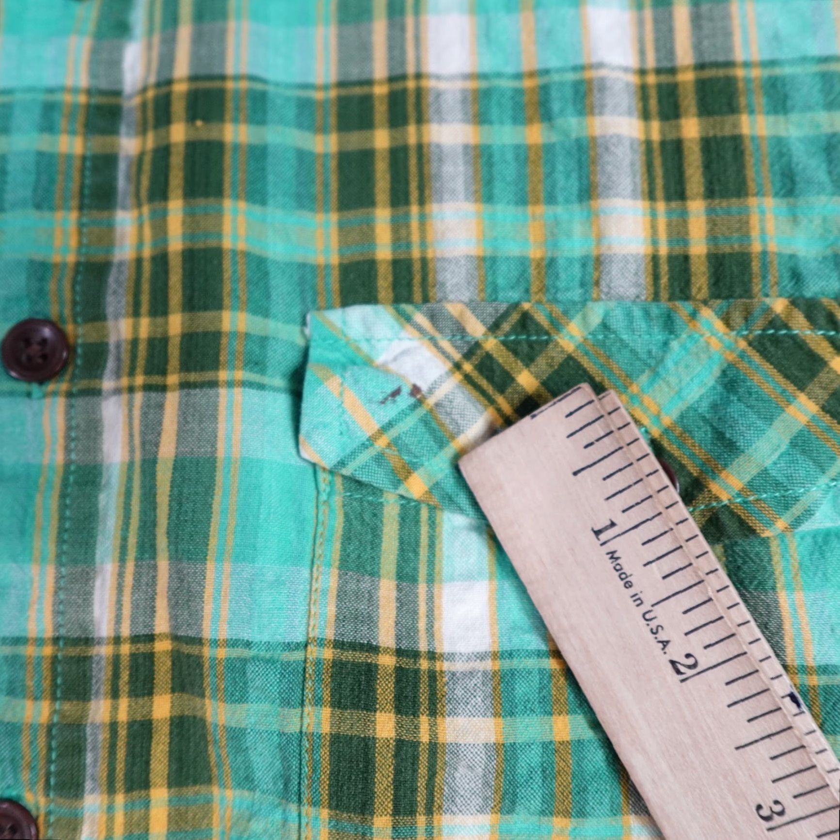The Territory Ahead VINTAGE Territory Ahead Shirt LT Green Plaid Short Sleeve 100% Cotton Mens Size US L / EU 52-54 / 3 - 7 Thumbnail