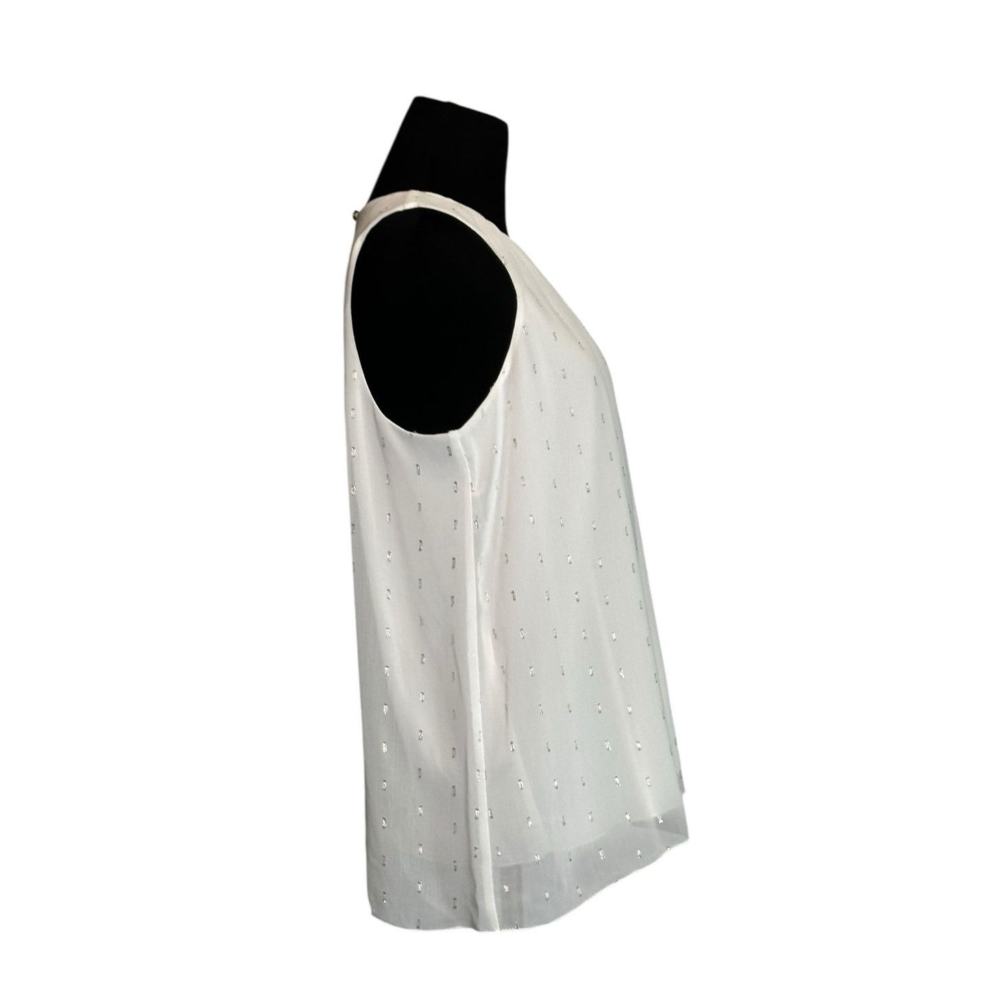 Vince Camuto Vince Camuto off white silver sleeveless blouse size Small Size S / US 4 / IT 40 - 7 Thumbnail