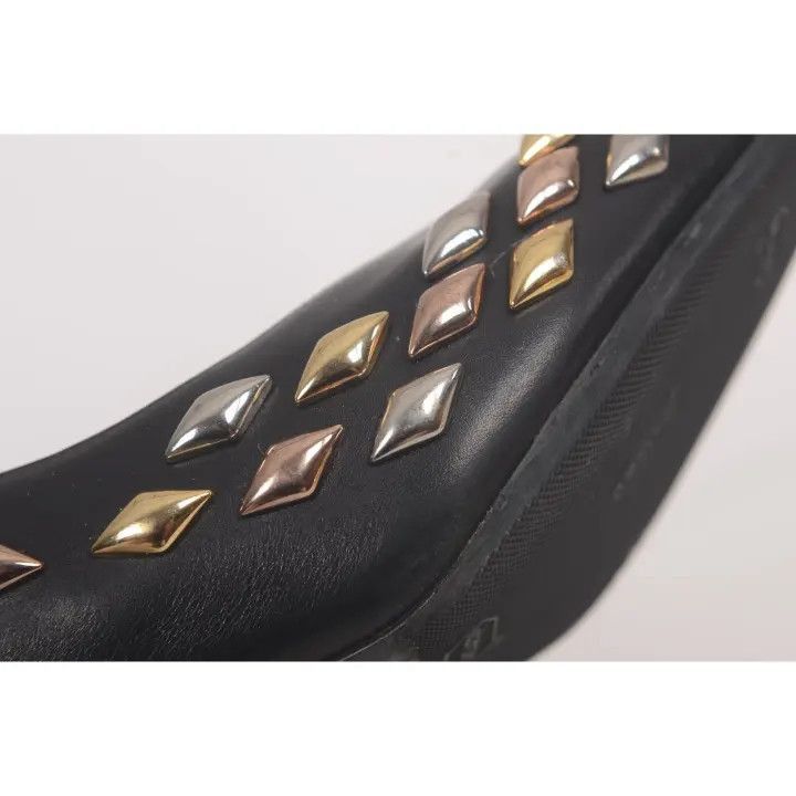 Louis Vuitton Louis Vuitton Black Pointed Toe Heels with Diamond Design - Size US 8 / IT 38 - 3 Thumbnail