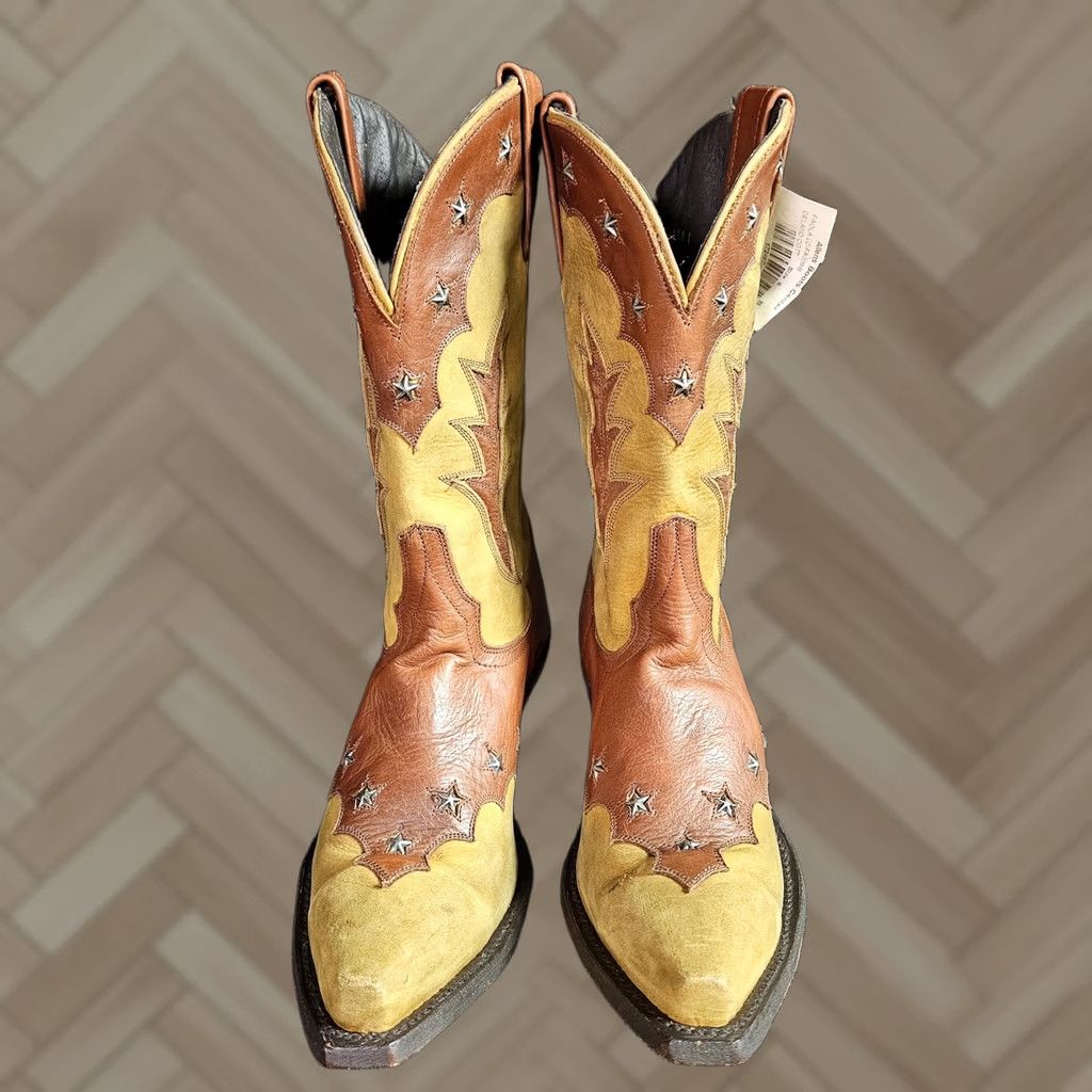 CO Liberty Boot Co Boots Womens Paola Size Brown Star Stud Western FA009B Size US 6 / IT 36 - 1 Thumbnail
