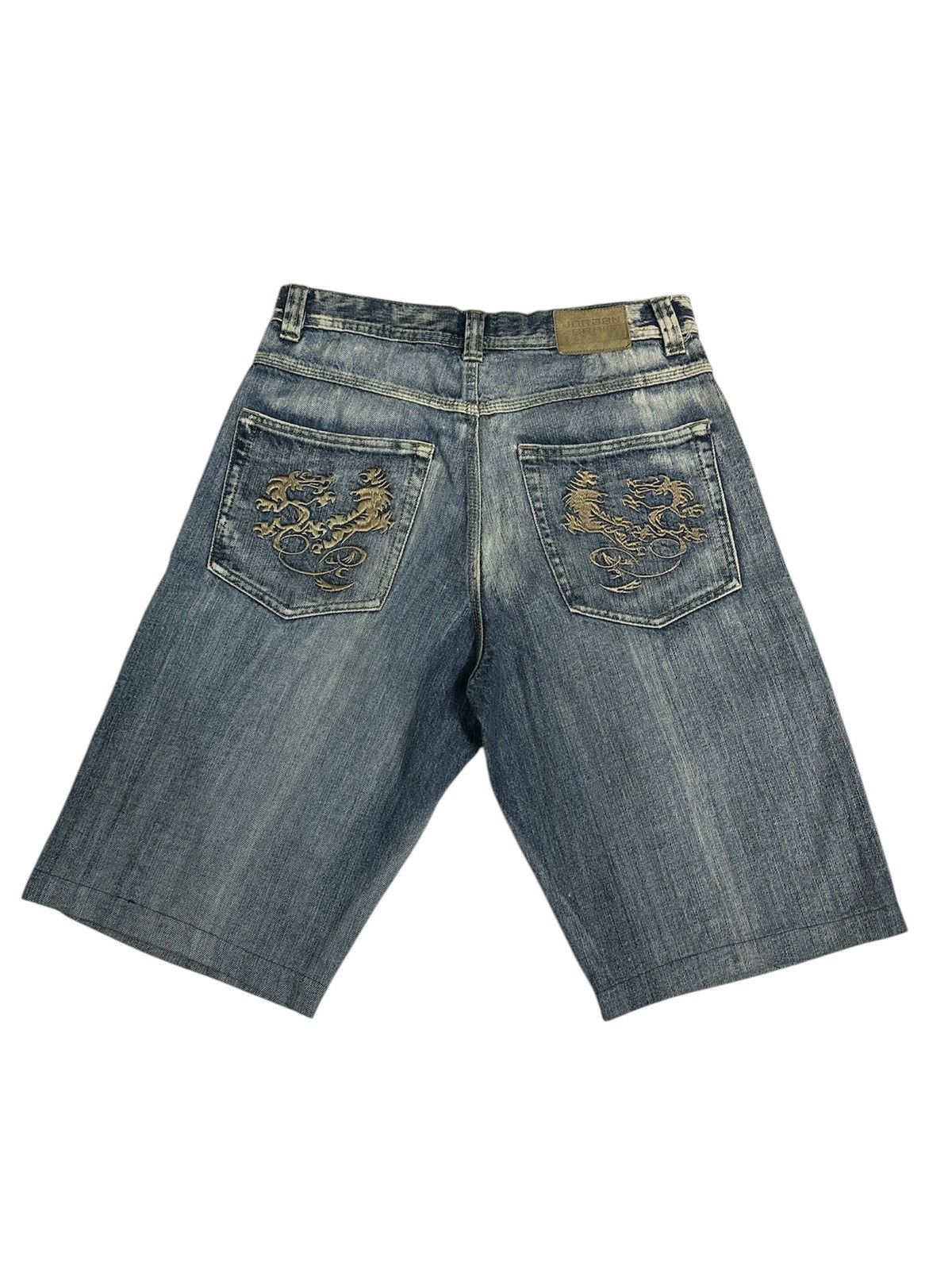If Six Was Nine 2000s Jordan Craig Dragon Embroidered Y2K Jorts Jnco Goa Lgb Size US 31 - 1 Thumbnail
