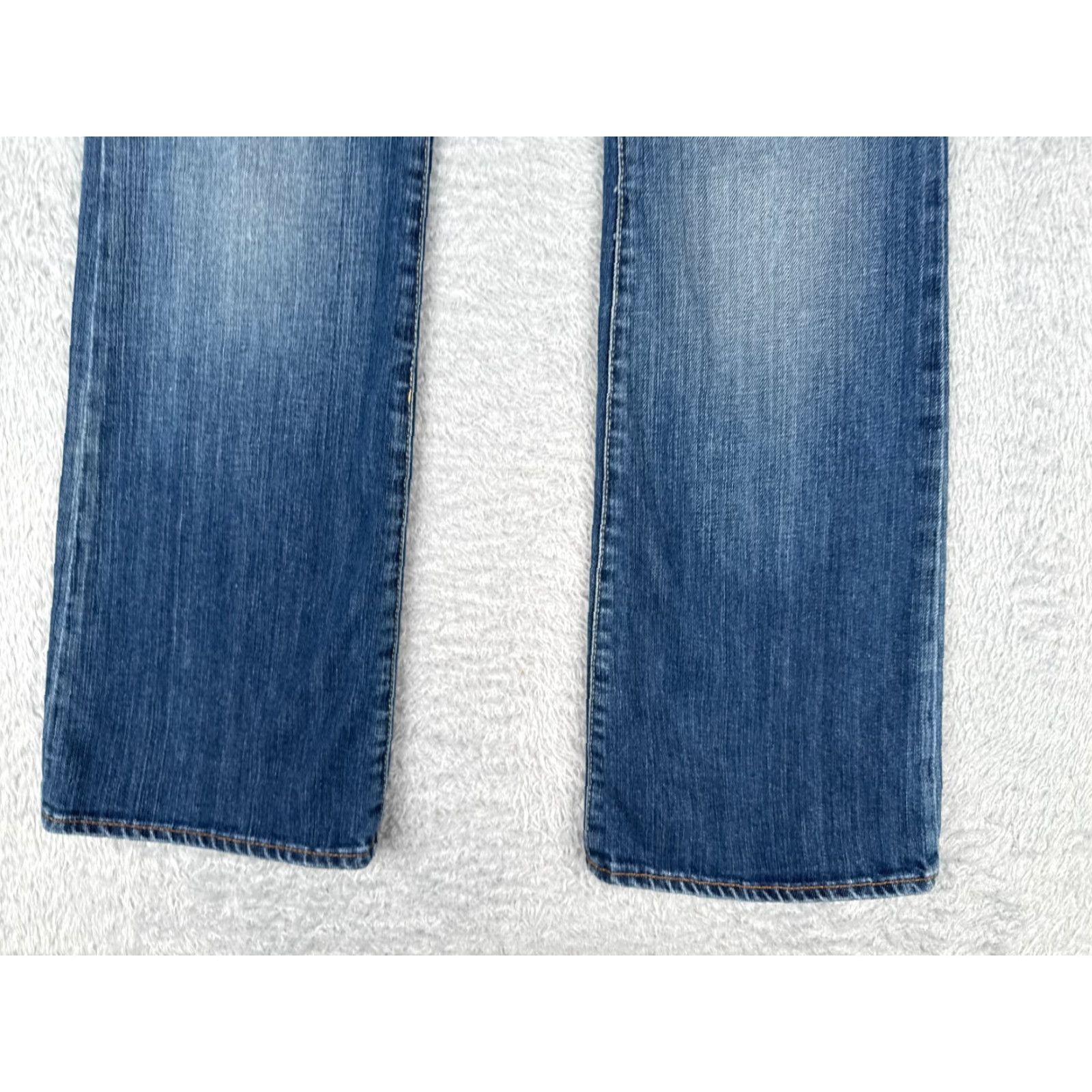 Denime Vintage Blue Cult Women's Flared Jeans 28 Blue Denim 30x31 Distressed Low Rise Size 28" / US 6 / IT 42 - 2 Thumbnail