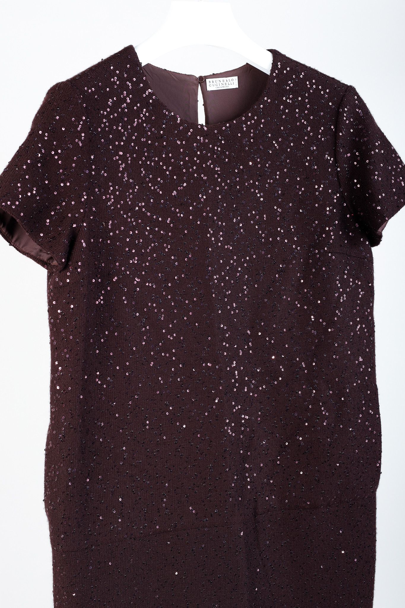 Brunello Cucinelli Brunello Cucinelli Cashmere Purple Sequin Knit Dress Size L / US 10 / IT 46 - 3 Thumbnail