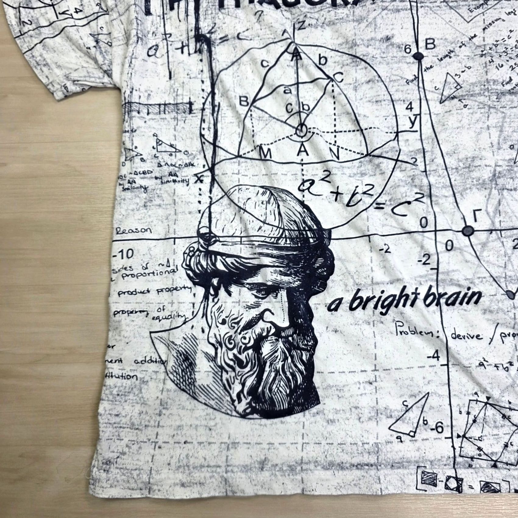 Gloverall Vintage Pythagoras All Over Print Shirt Math Science Greek Philosopher Small Shirt Mens Size US S / EU 44-46 / 1 - 6 Thumbnail