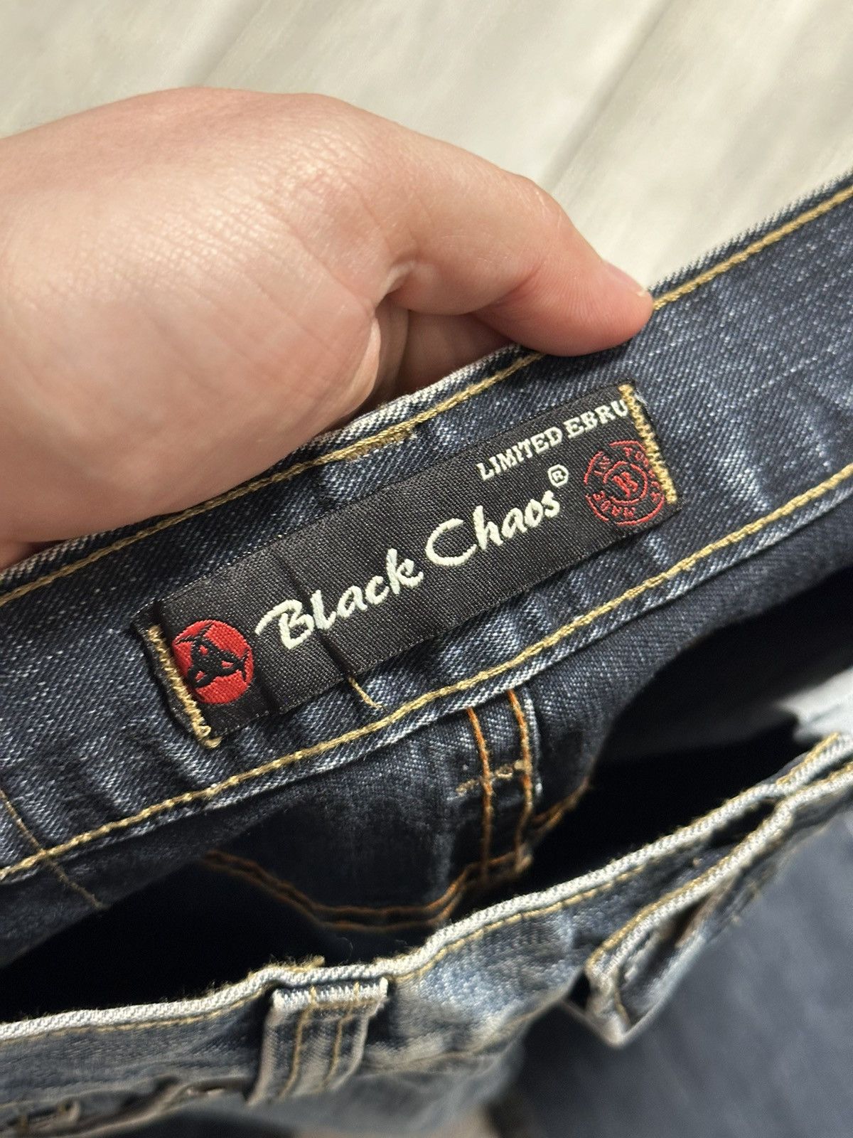 Chaps Crazy y2k Baggy Faded Black Chaps Skater Jeans. Size US 29 - 7 Thumbnail