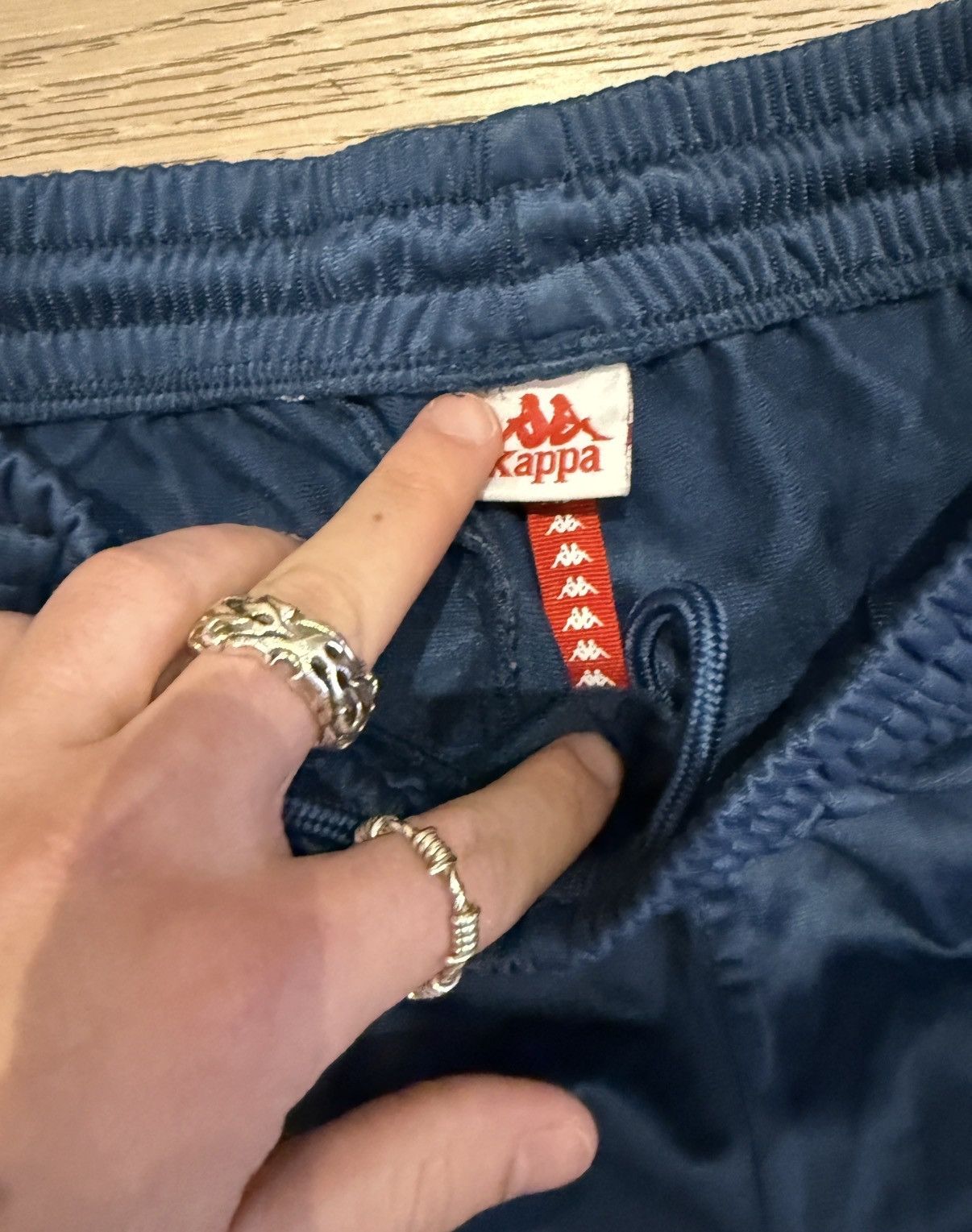 Kappa Kappa Track Pants Navy Side Tape Joggers (Size S) Size US 28 / EU 44 - 3 Thumbnail