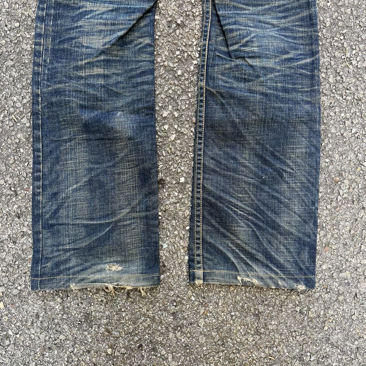 Hysteric Glamour Red Pepper Jeans Gold Label Denim Man’s Clawmark Faded Blue Size US 33 - 2 Thumbnail