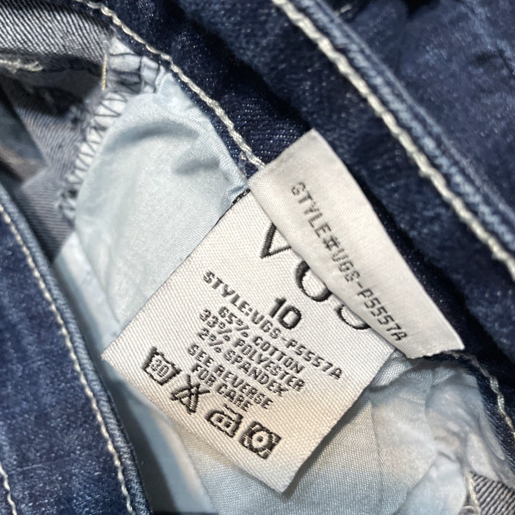 Denime VGS Women's Jeans Size 10 Slim Bootcut Denim Embroidered Mid Rise Stretch Blue Size 32" / US 10 / IT 46 - 3 Thumbnail