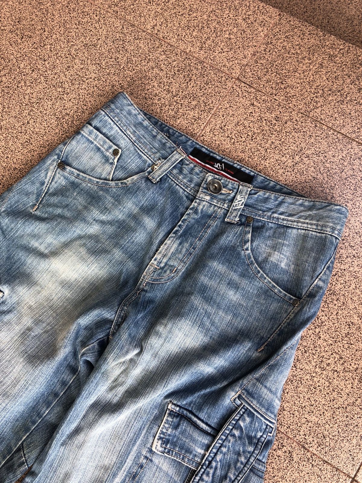 Japanese Brand Majah flavah baggy cargo jeans Size US 31 - 7 Thumbnail