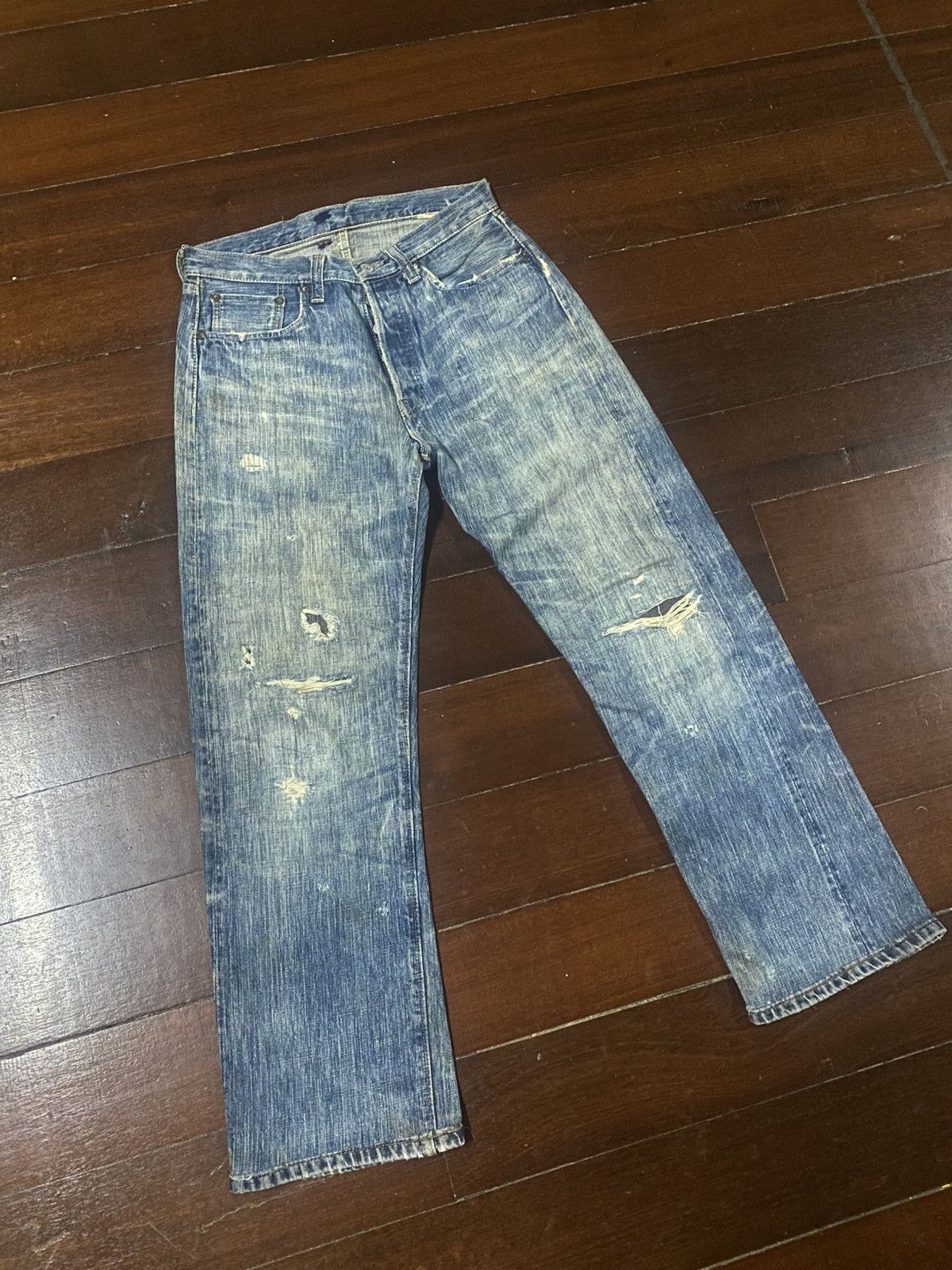 Sugar Cane Rare Sugar Cane Aloha distressed rework Selvedge Denim Size US 31 - 2 Thumbnail
