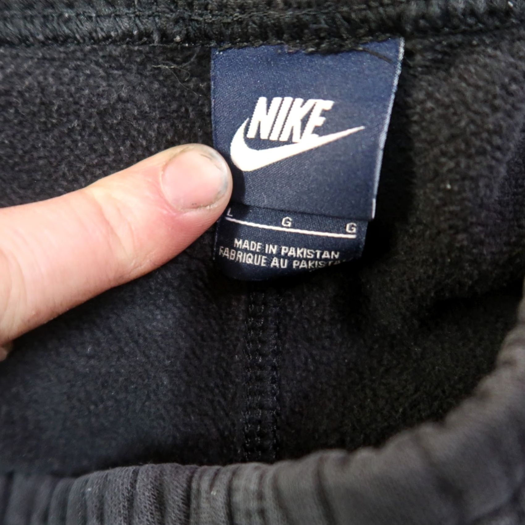 Nike Nike Sweatpants Men Large Black Straight Leg Athletic Fleece Pockets Elastic Waist Size US 33 - 3 Thumbnail