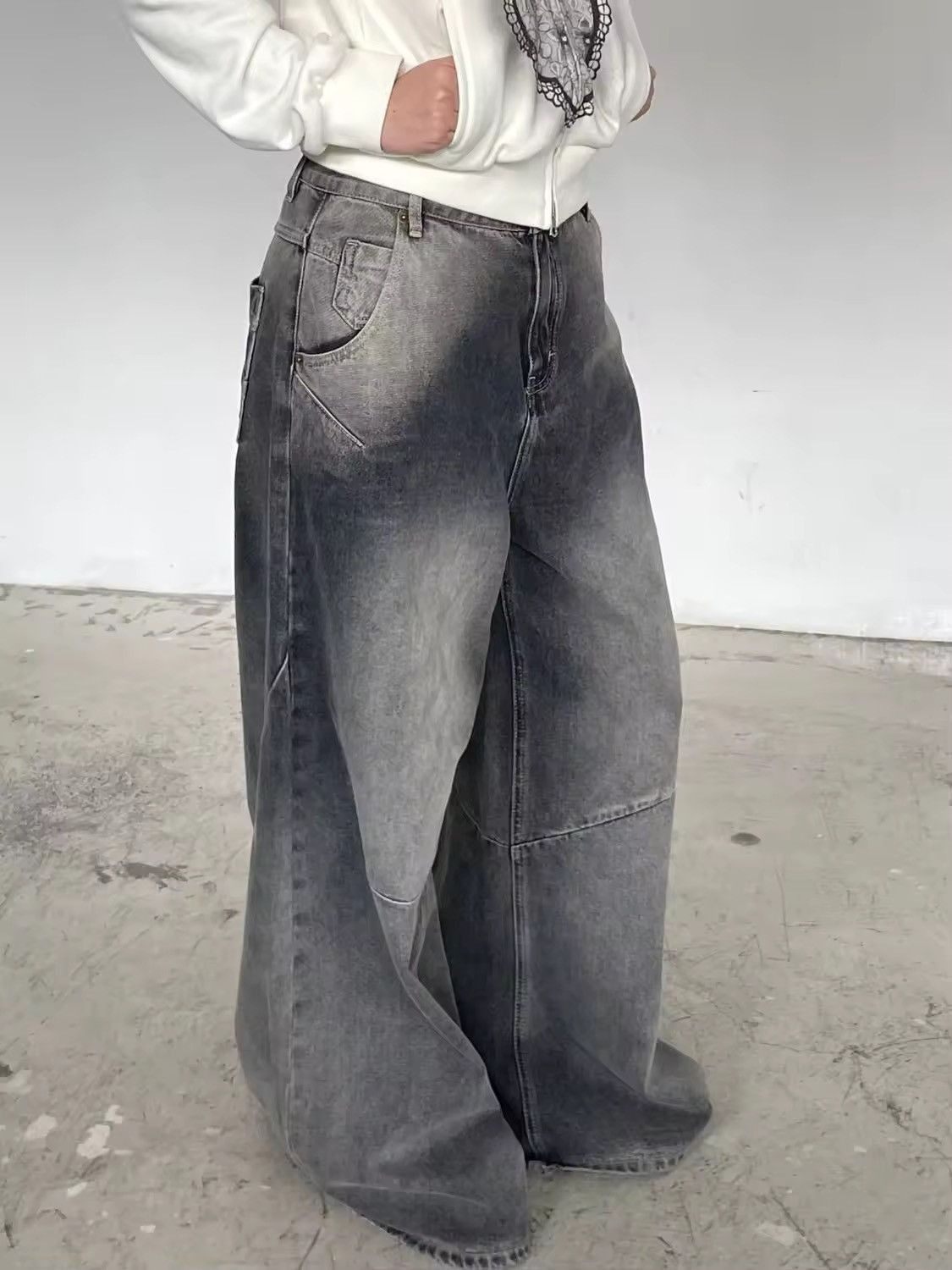 Japanese Brand × Jean High Waist Baggy Washed Denim Jeans y2k Size 27" / US 4 / IT 40 - 1 Thumbnail