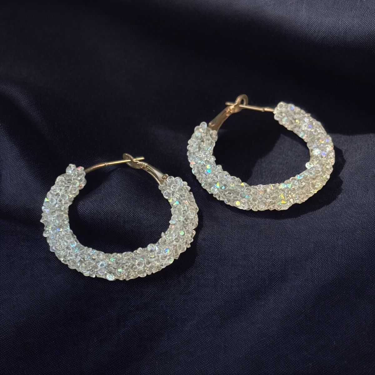 Other Sparkly AB wrapped hoop earrings Size ONE SIZE - 1 Thumbnail