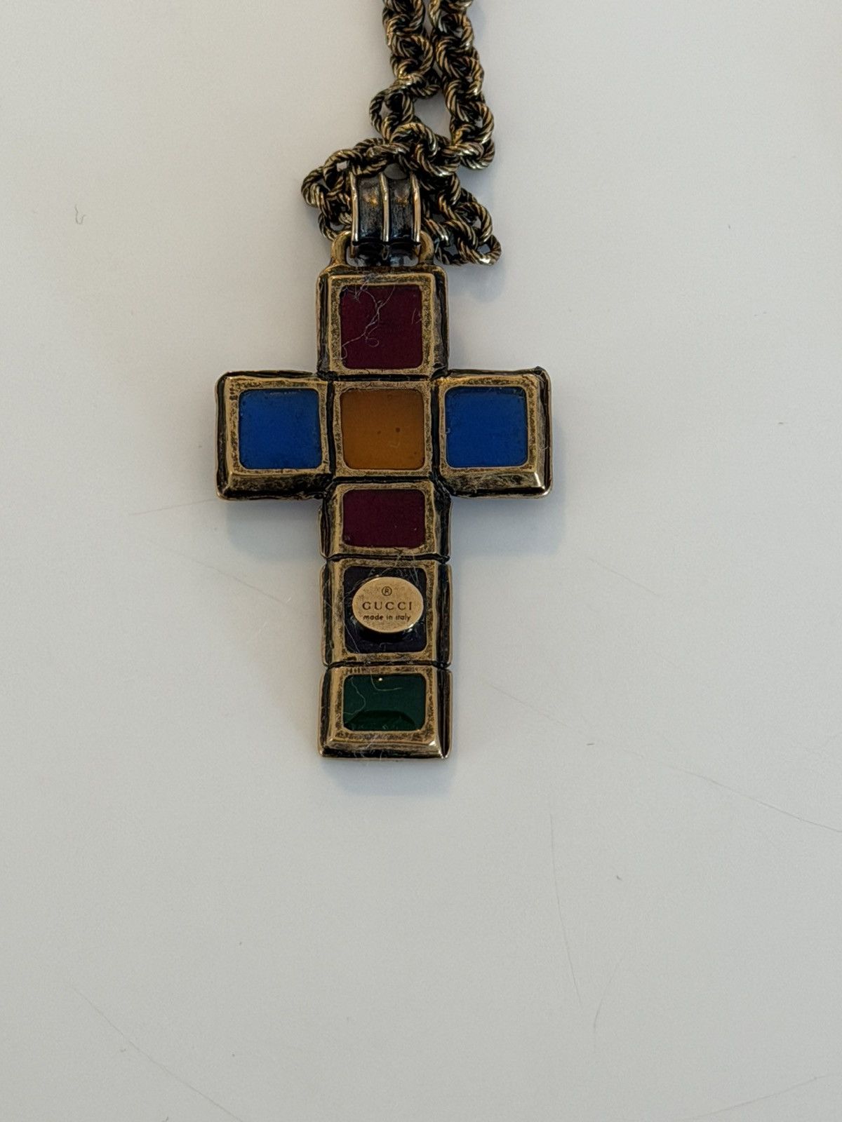 Gucci GUCCI Cross MULTICOLOR RUNWAY Pendant Necklace Size ONE SIZE - 5 Thumbnail