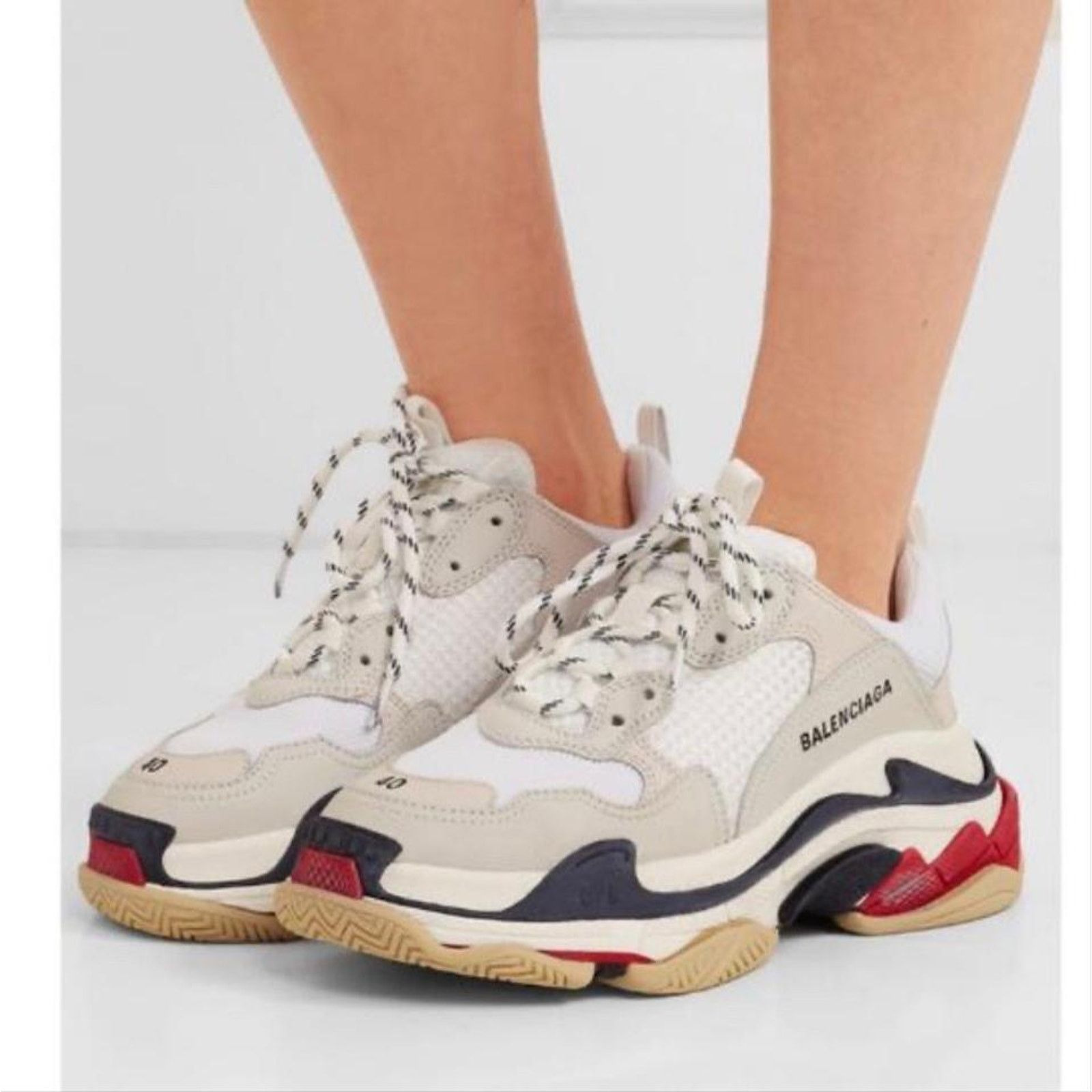 Balenciaga BALENCIAGA Triple S trainer logo embroidered sneakers Size US 9 / IT 39 - 2 Thumbnail