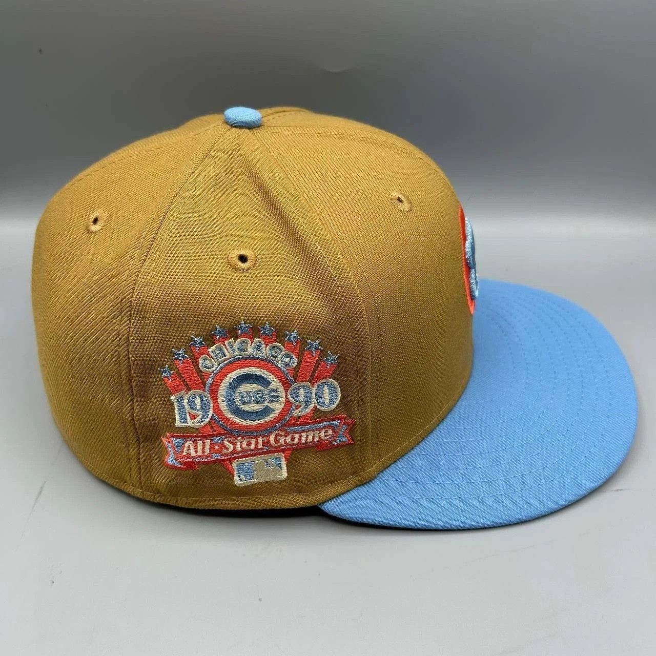 New Era Chicago Cubs Hat Men 7 3/8 Brown Blue MLB Fitted Cap Size ONE SIZE - 7 Thumbnail