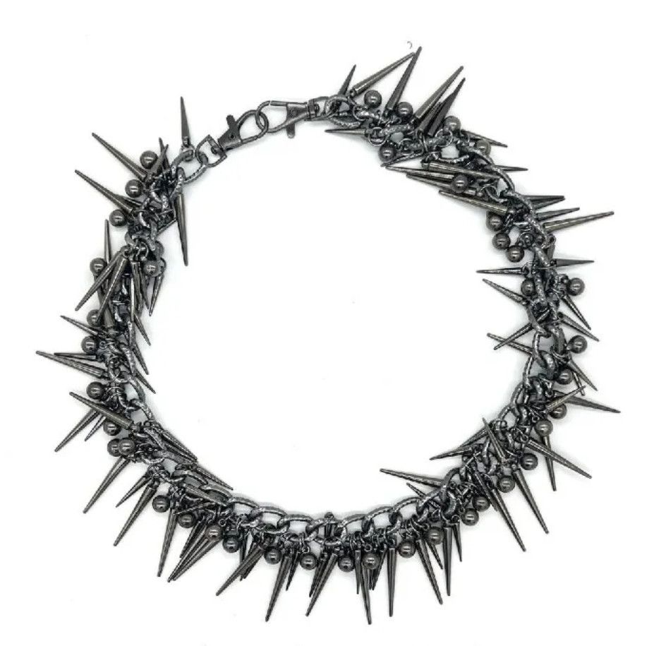 Japanese Brand × Vintage Punk Black Gun Plated Rivet Metal Biker Pants Chain Size ONE SIZE - 3 Thumbnail