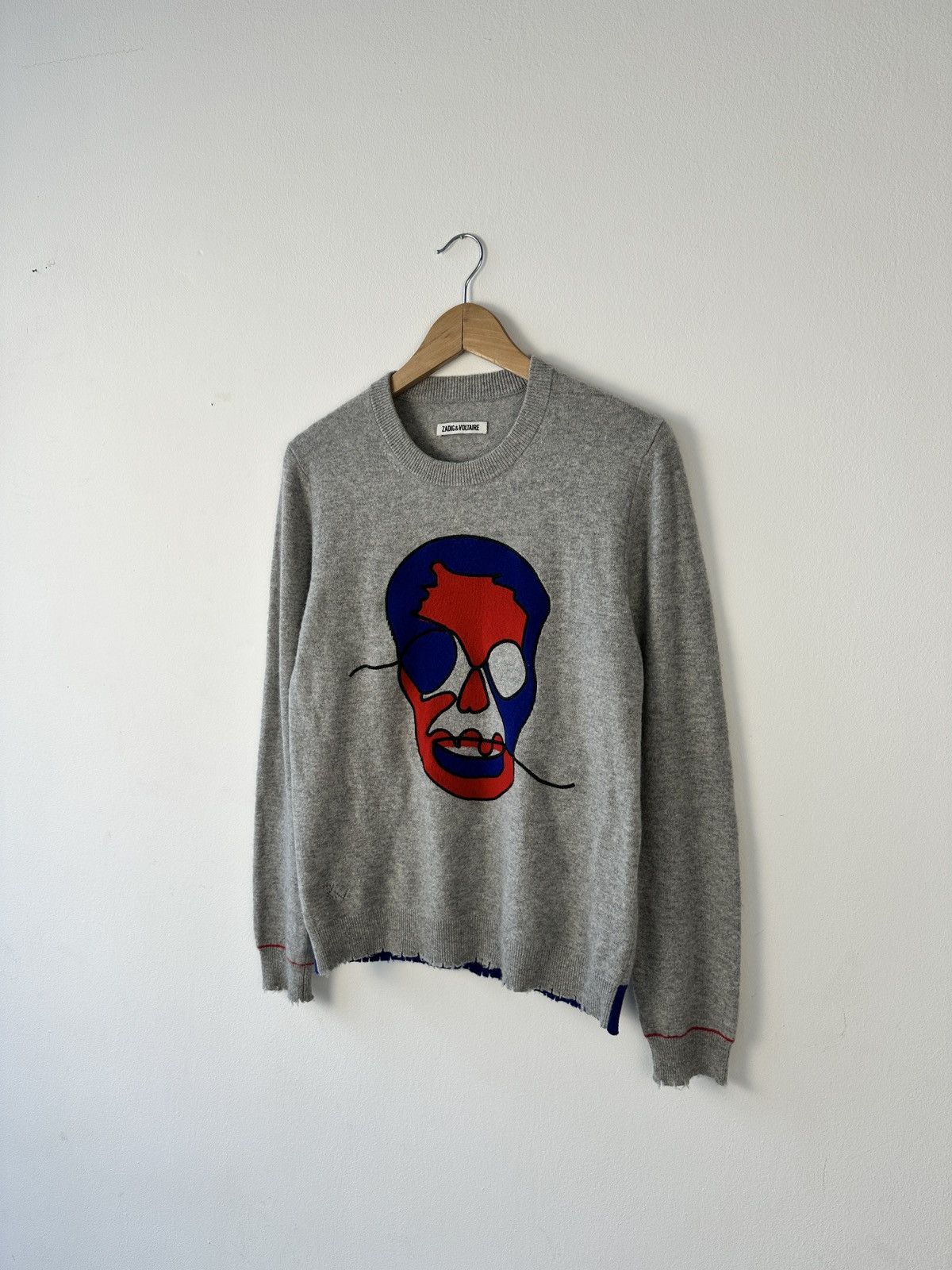 Zadig & Voltaire Zadig & Voltaire Kennedy Ter C Skull Cashmere Sweater Grey S Size S / US 4 / IT 40 - 3 Thumbnail
