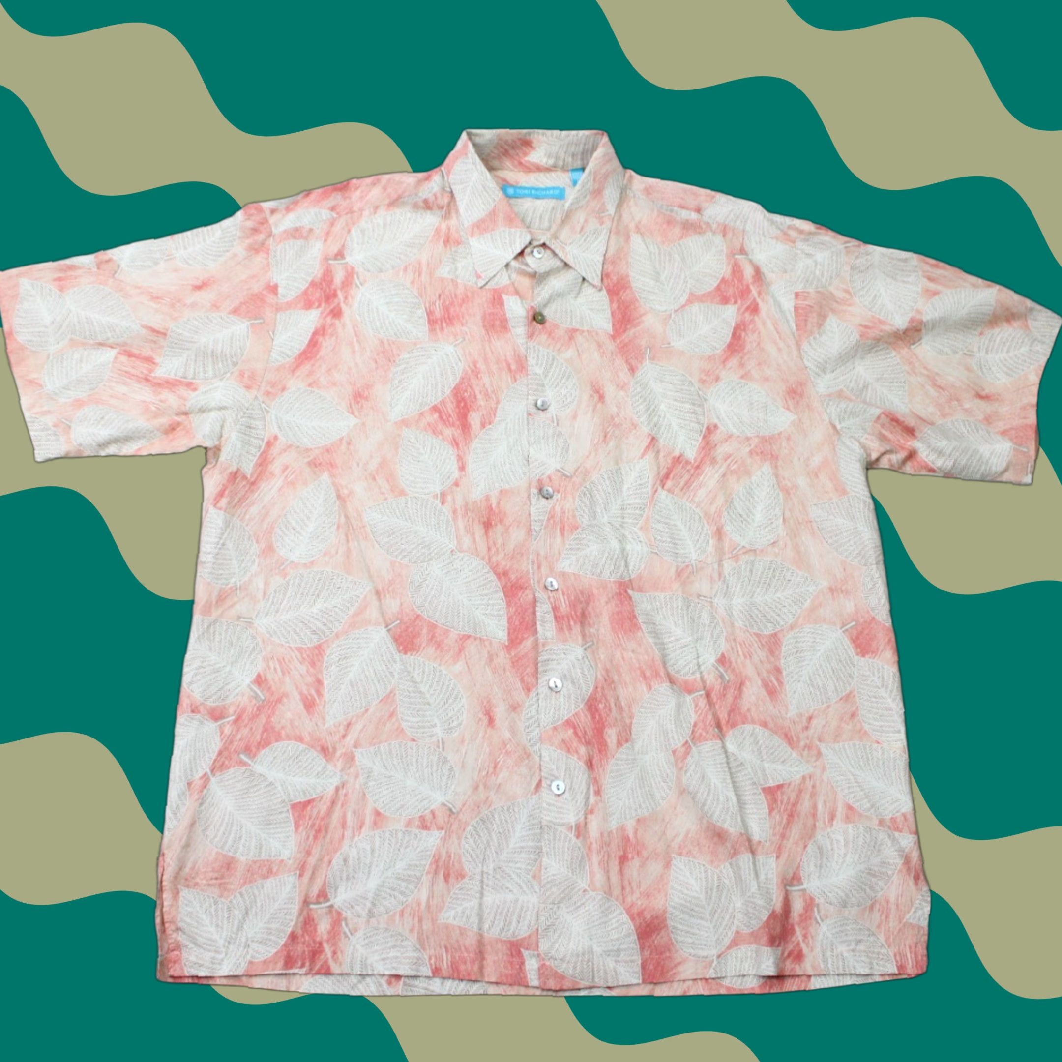 Tori Richard Tori Richard Shirt Mens Large Pink Floral 100% Cotton Lawn Short Sleeve Button Up Size US L / EU 52-54 / 3 - 1 Thumbnail