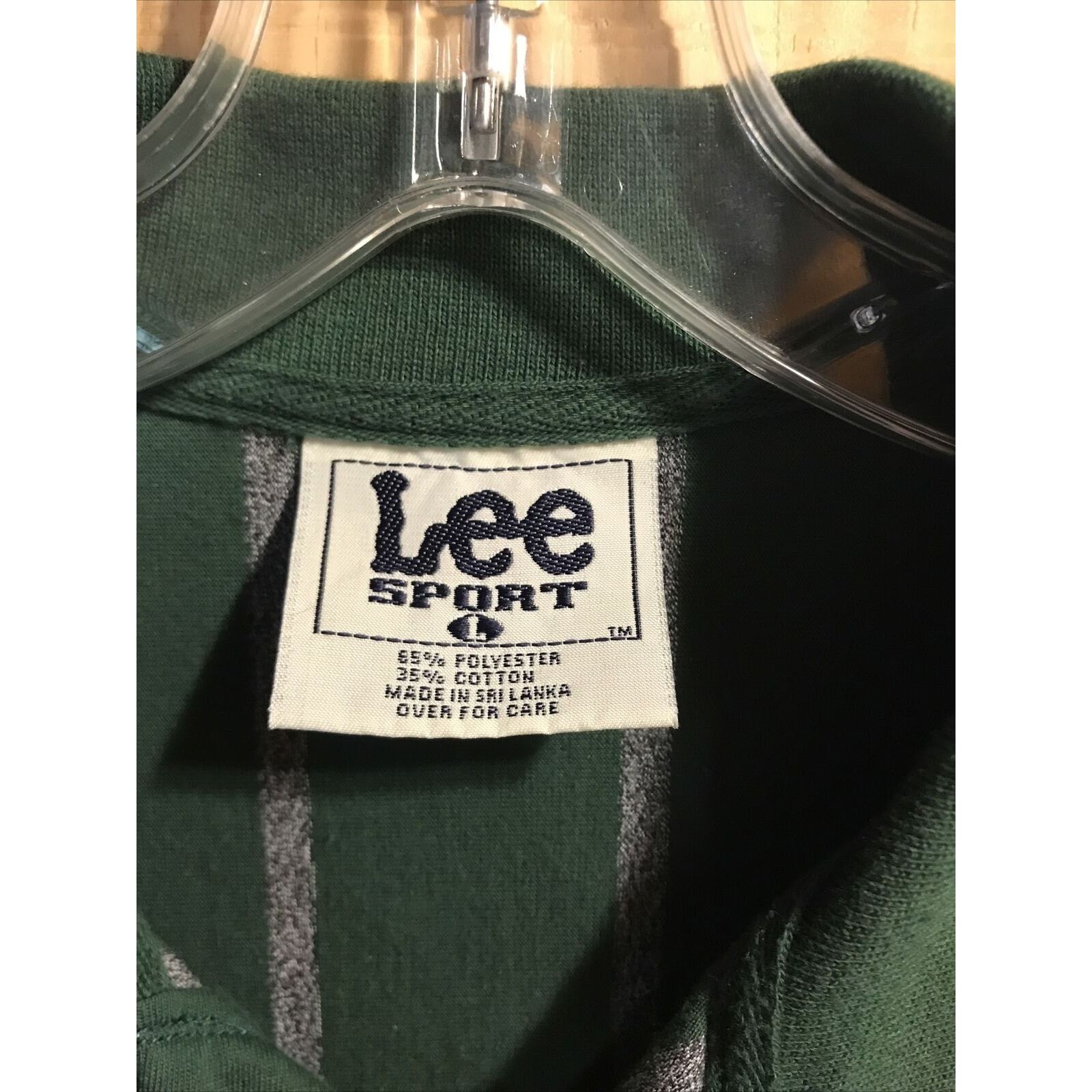 Lee Lee Sport Vintage Men’s L Green Bay Striped Cotton Poly Polo Size US L / EU 52-54 / 3 - 2 Thumbnail