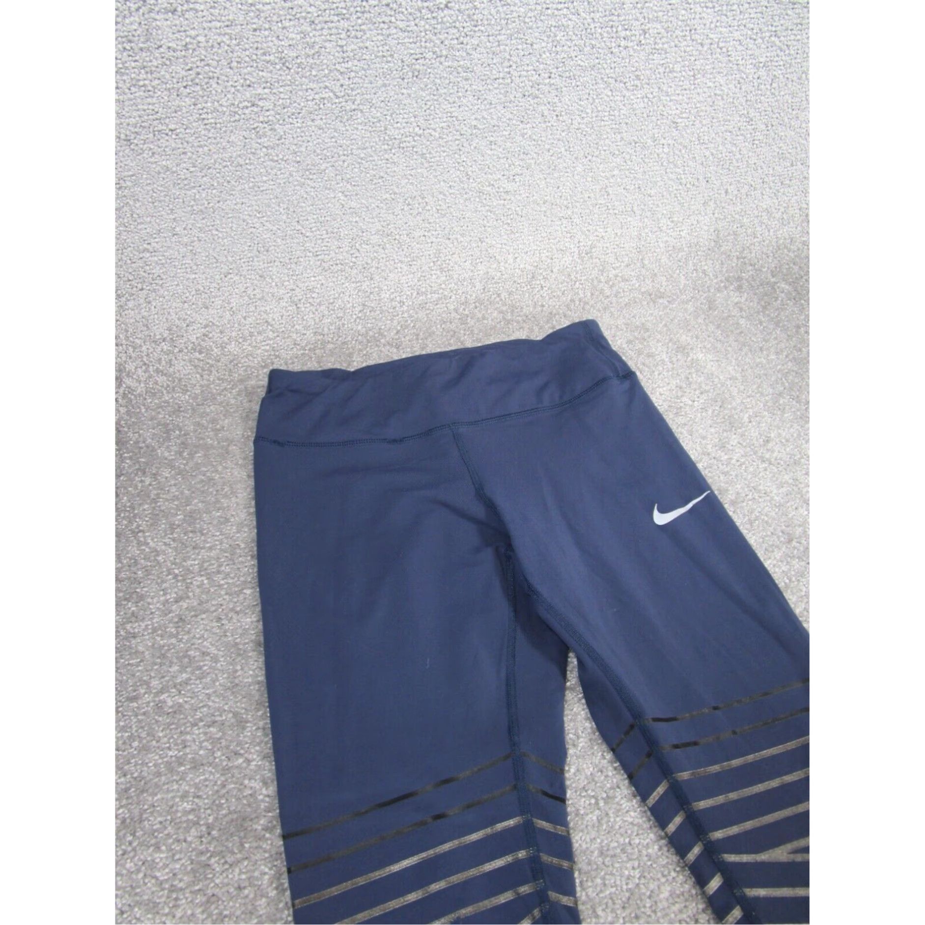 Nike Nike Dri Fit Blue Silver Striped Compression Leggings Women's Small Size 28" / US 6 / IT 42 - 4 Thumbnail