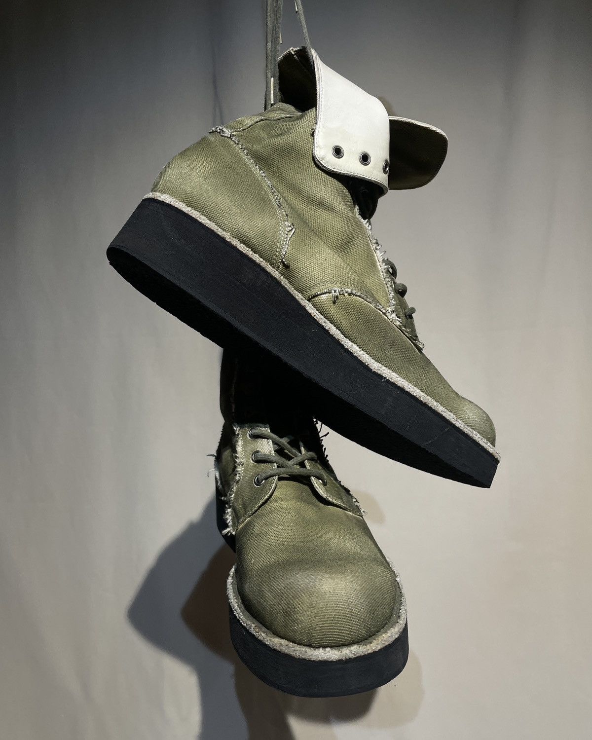 Yohji Yamamoto S/S2013 Yohji Yamamoto Pour Homme - Spray Dyed Canvas Boots Size US 10.5 / EU 43-44 - 17 Thumbnail