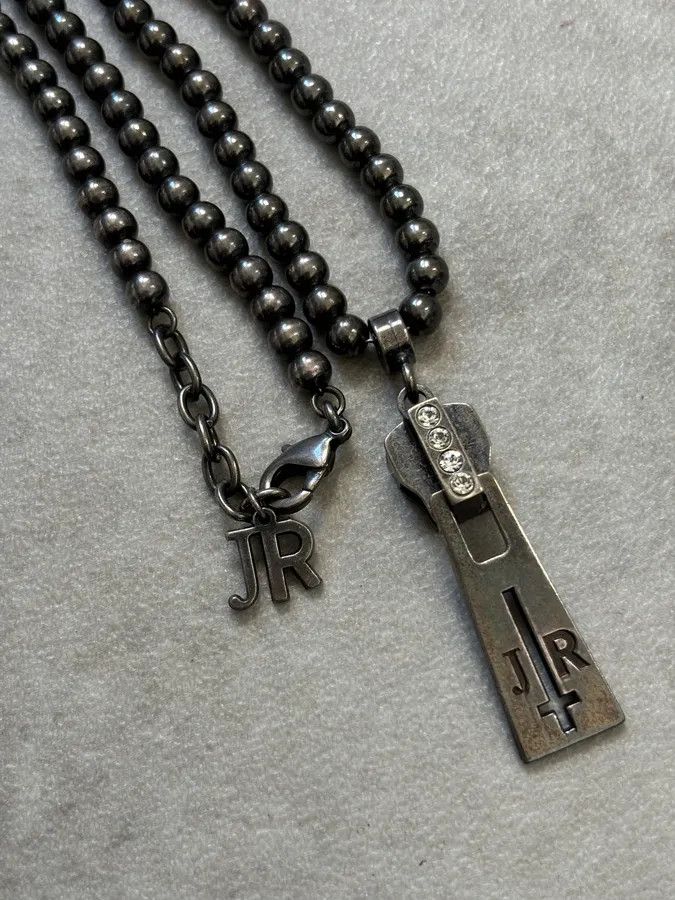 John Richmond John Richmond Dark Grey Metal Zip Pendant Necklace Size ONE SIZE - 7 Thumbnail