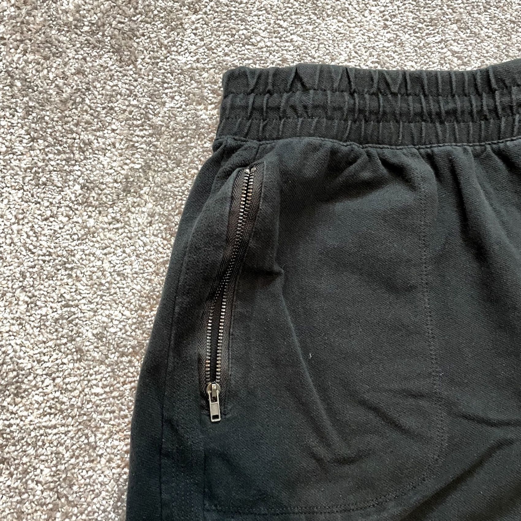 Vintage Unbranded Twill Shorts Womens XXl Black Sweat Zip Pockets Stretch Drawstring 4" Size 26" / US 2 / IT 38 - 2 Thumbnail