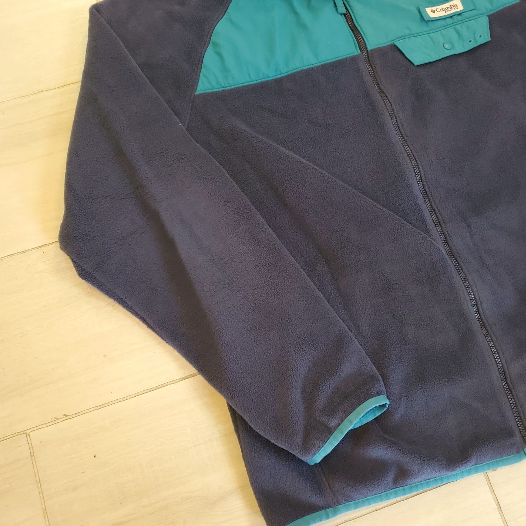 Vintage Columbia PFG Fleece Full Zip Jacket Mens Blue XL Sleeve Mock Neck Windstopper Jacket Size US XL / EU 56 / 4 - 2 Thumbnail
