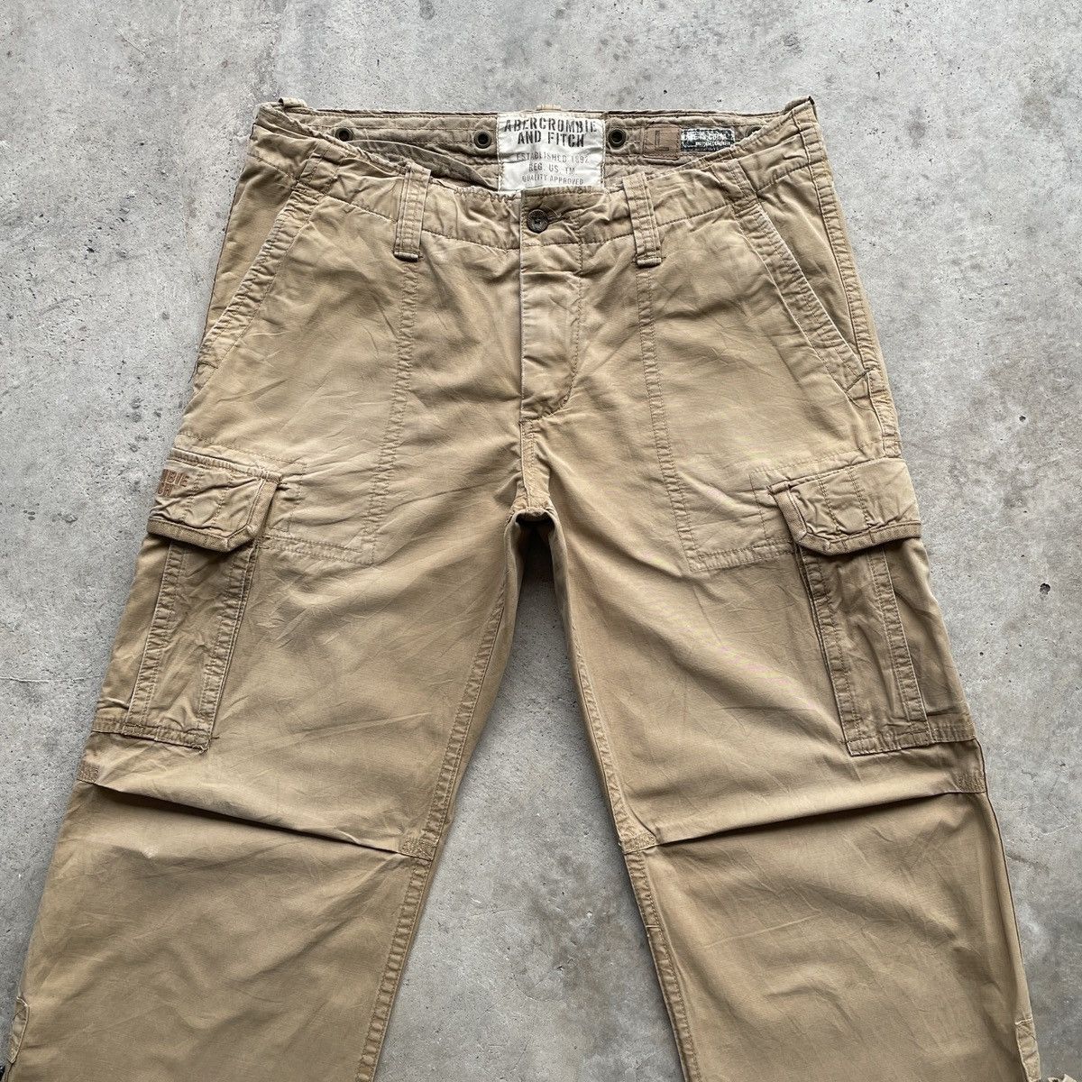 Abercrombie & Fitch × Vintage Abercrombie And Fitch Faded Cargo Pants Tactical W38x31 Size US 38 / EU 54 - 5 Thumbnail