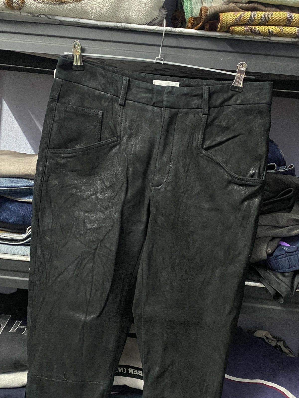 Helmut Lang Helmut Lang Black Shiny Metallic SheepSkins Pants Size US 30 / EU 46 - 3 Thumbnail