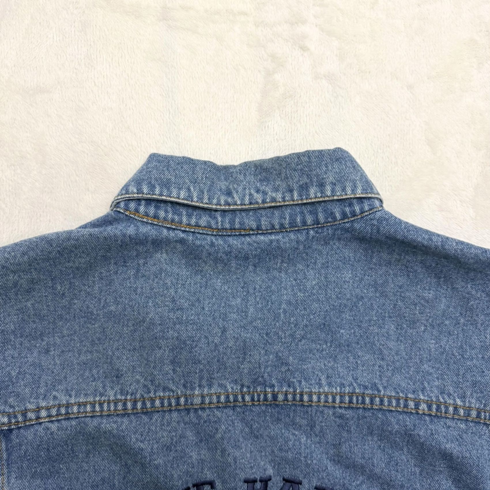 Harley Davidson VINTAGE Harley-Davidson NY Jacket Mens Large Blue Denim Cafe Embroidered 90s Regular Lightweight Casual Size US L / EU 52-54 / 3 - 3 Thumbnail