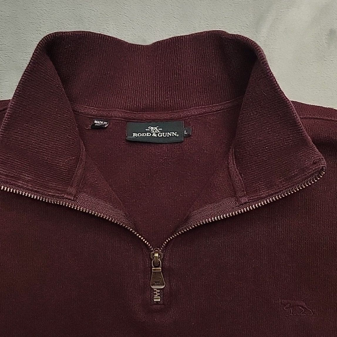 Rodd & Gunn Rodd & Gunn Sweater Mens Lare Maroon 1005 Cotton Long Sleeve 1/4 Zip Pullover Size US L / EU 52-54 / 3 - 4 Thumbnail