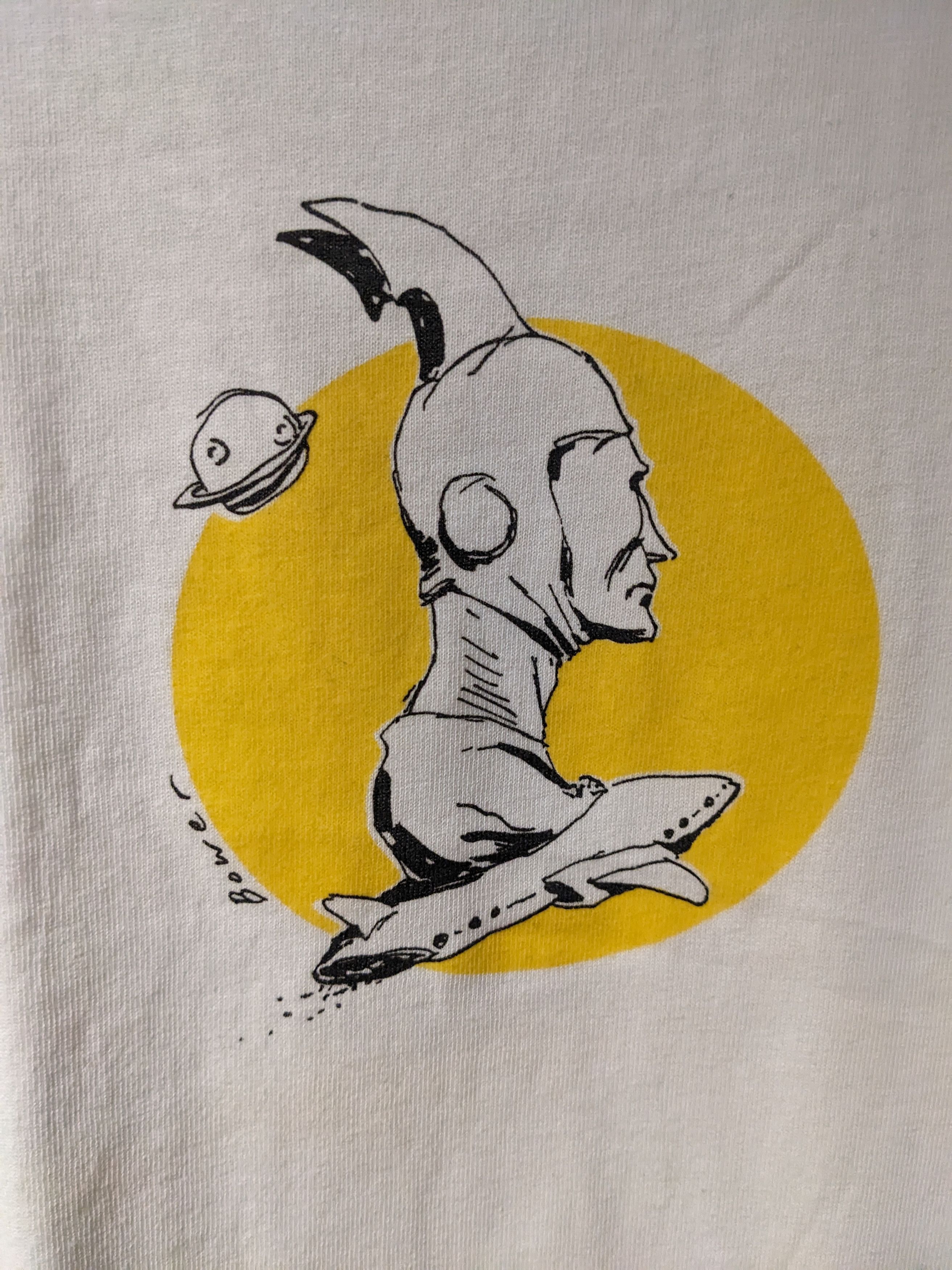 DC × Vintage Vintage 90s Comic Book Artist Bower Astronaut T-Shirt Size US XL / EU 56 / 4 - 2 Thumbnail